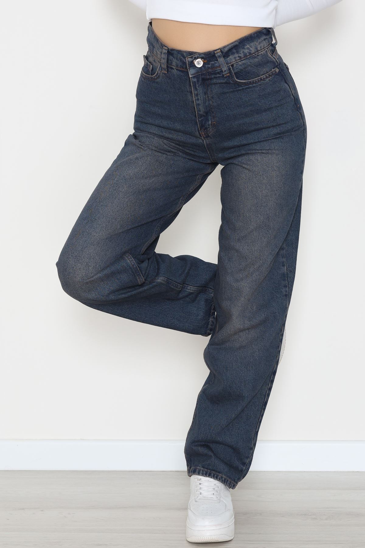 Tokalı Baggy Kot Pantolon Mavitint - 31558.2088.