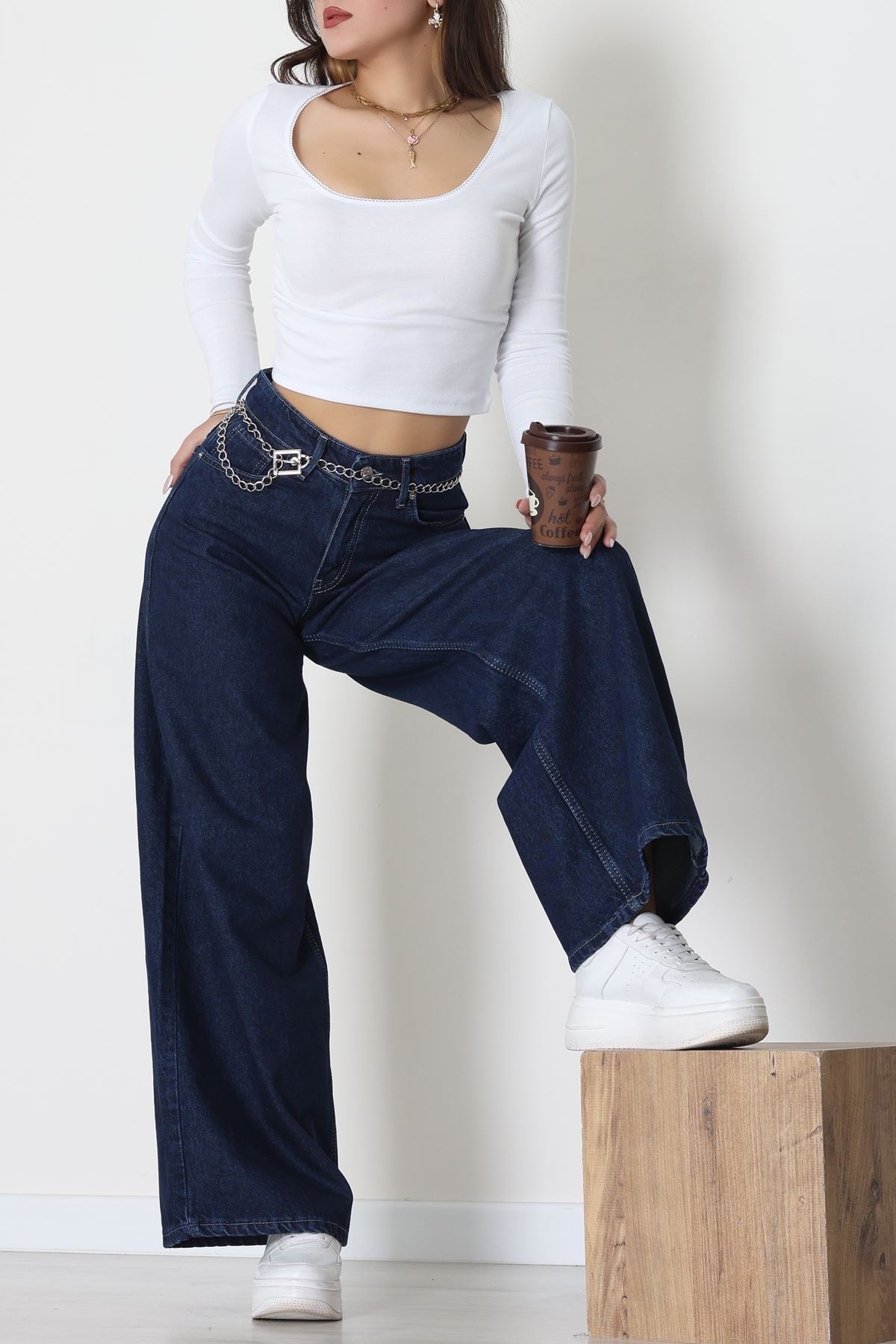 Palazzo Geniş Paça Kot Pantolon Koyumavi - 31548.2059.