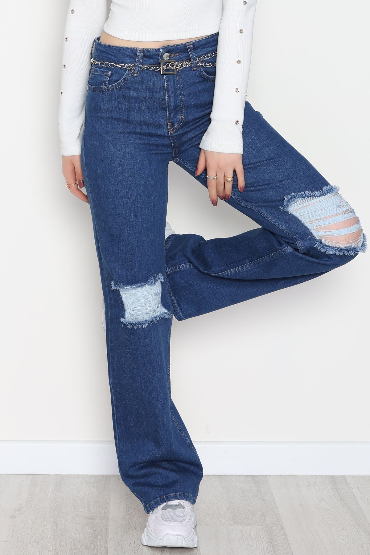 Cepsiz Pensli Palazzo Kot Pantolon Koyumavi - 31601.1184.