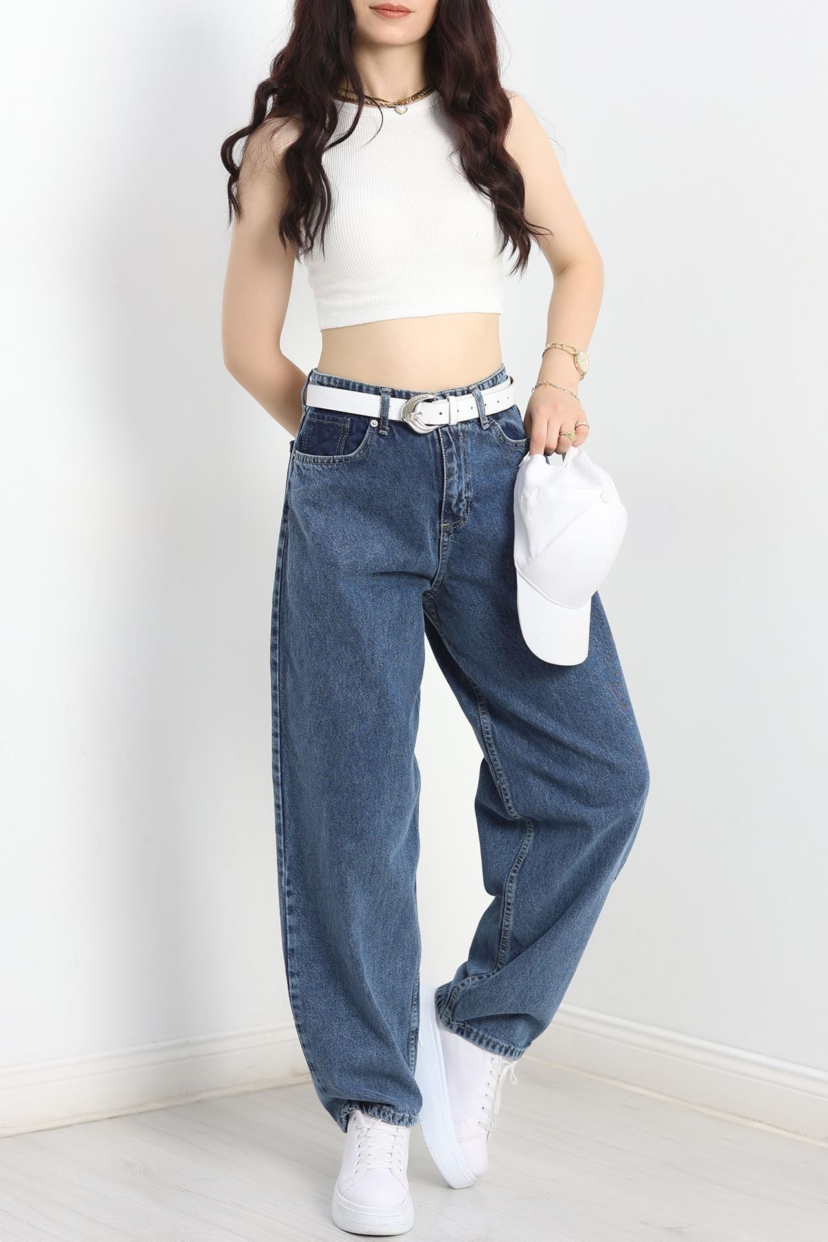 Baggy Kot Pantolon Mavi - 31158.2059.