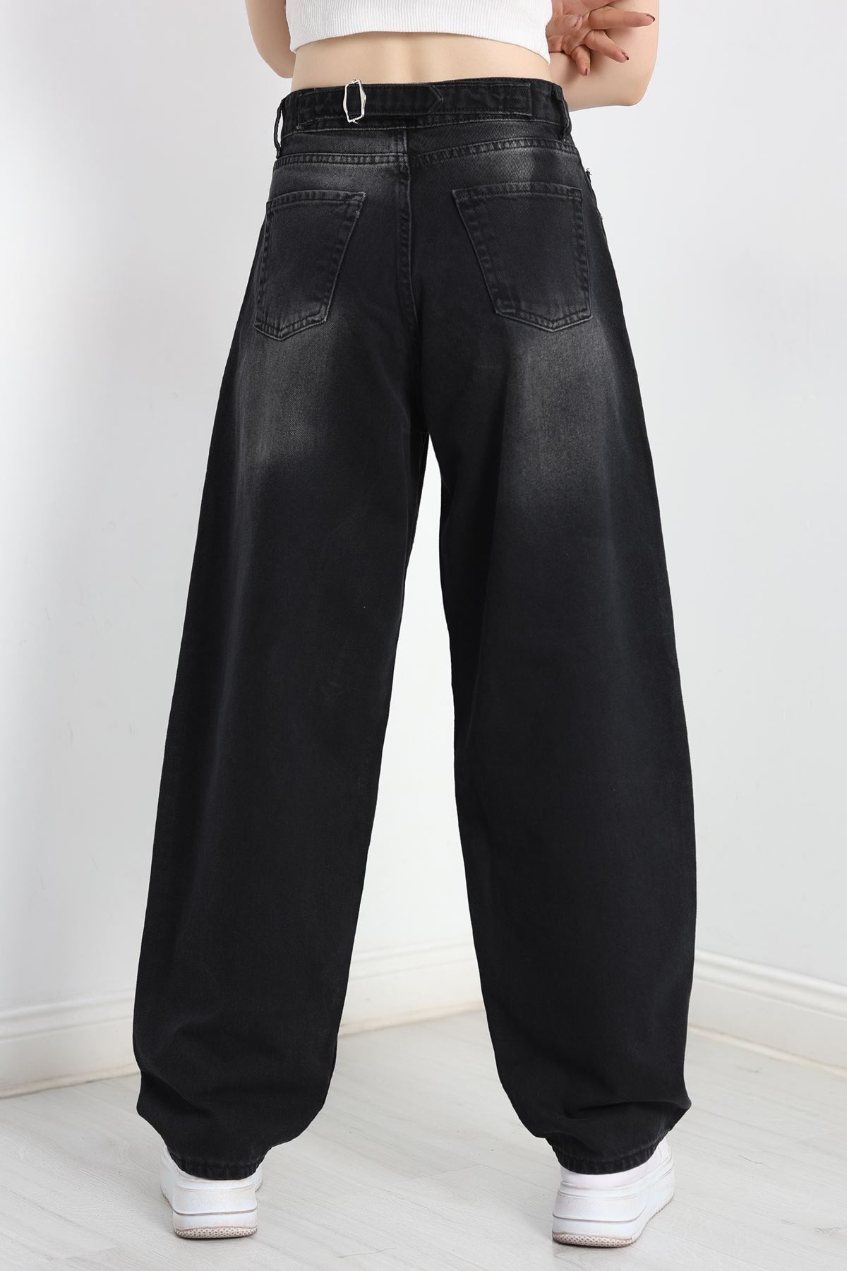 Tokalı Baggy Kot Pantolon Füme - 31159.2059.