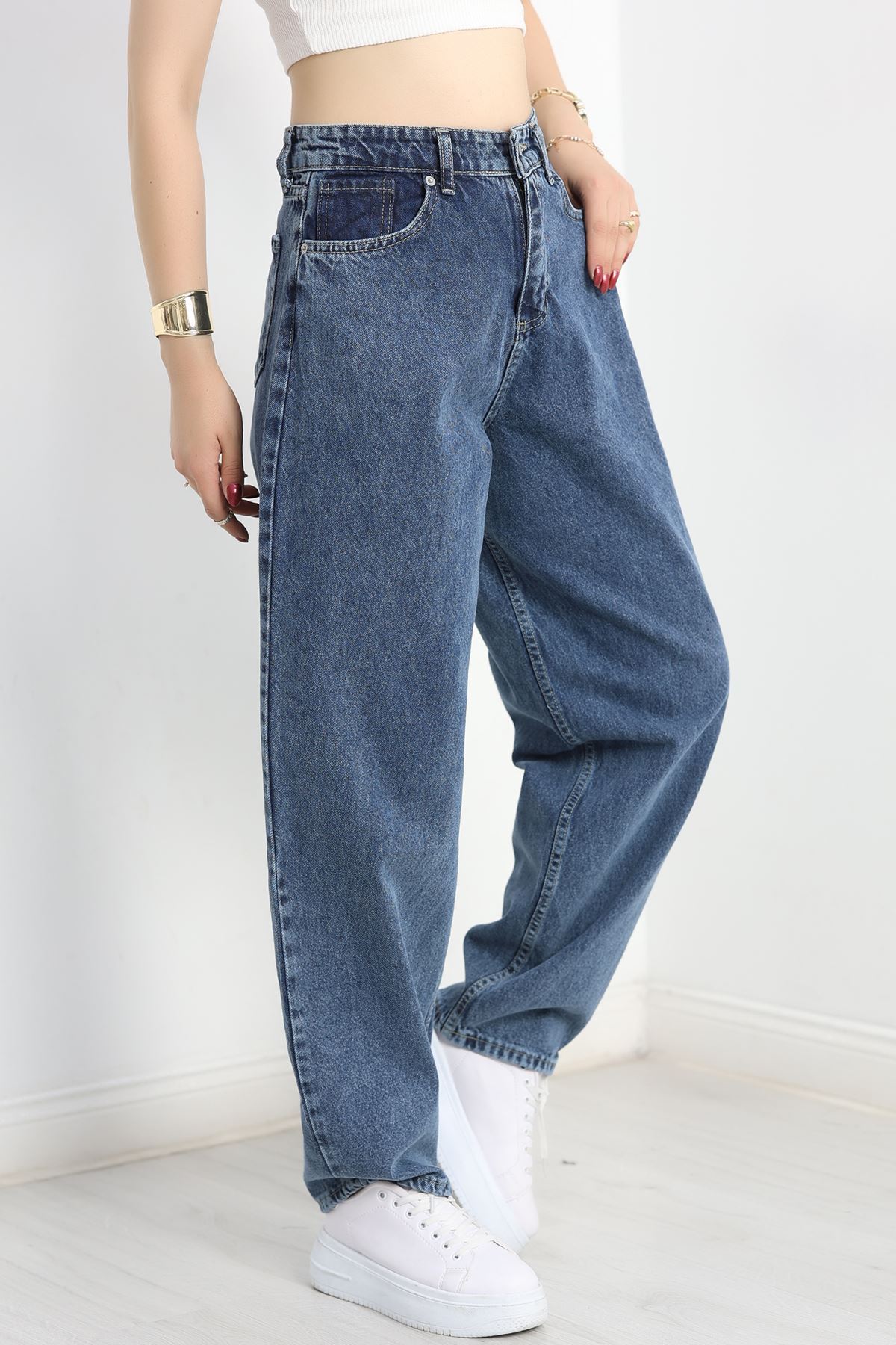 Baggy Kot Pantolon Mavi - 31158.2059.