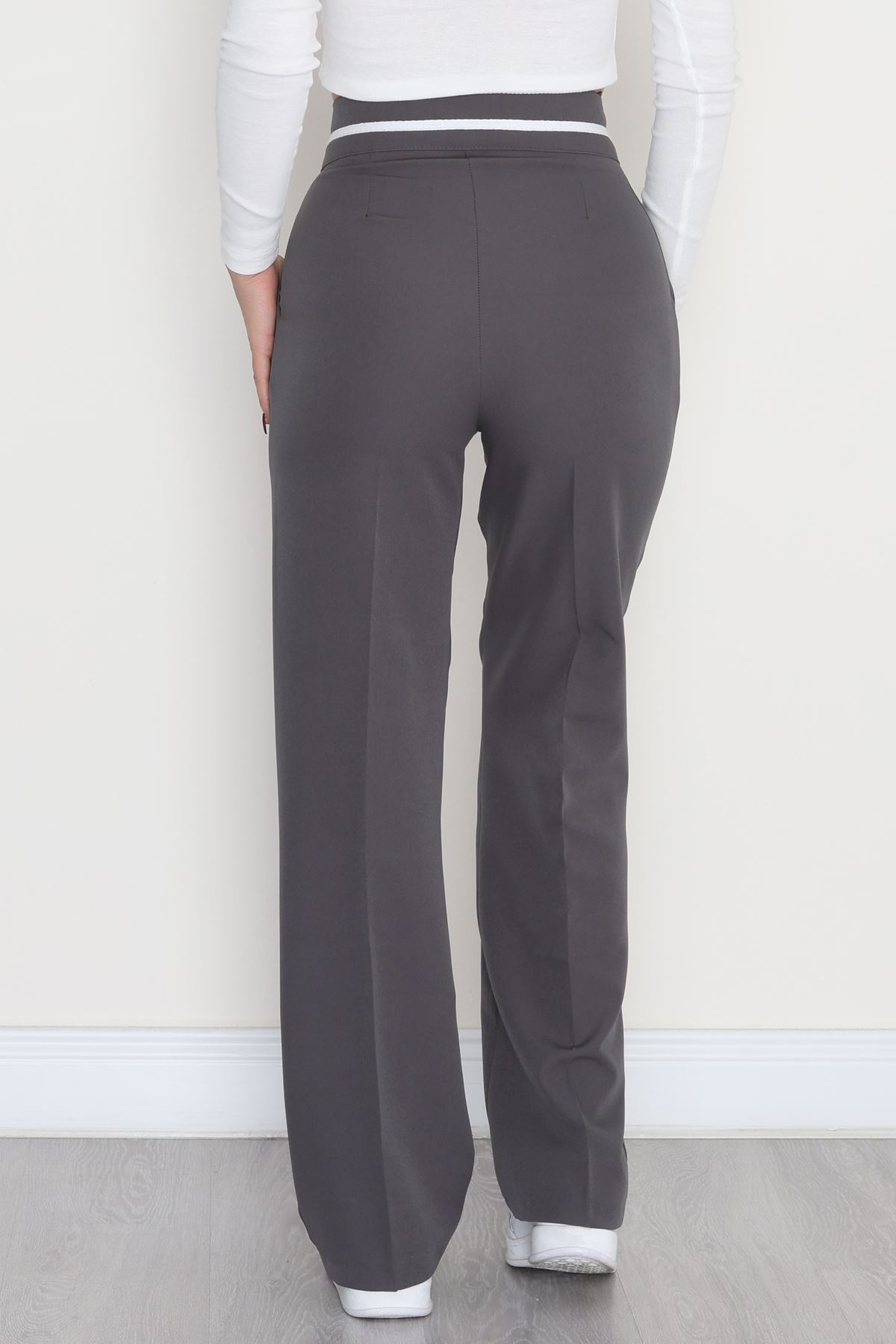 Tek Pile Ekstraforlu Palazzo Pantolon Boyalıantrasit - 50054.1920.