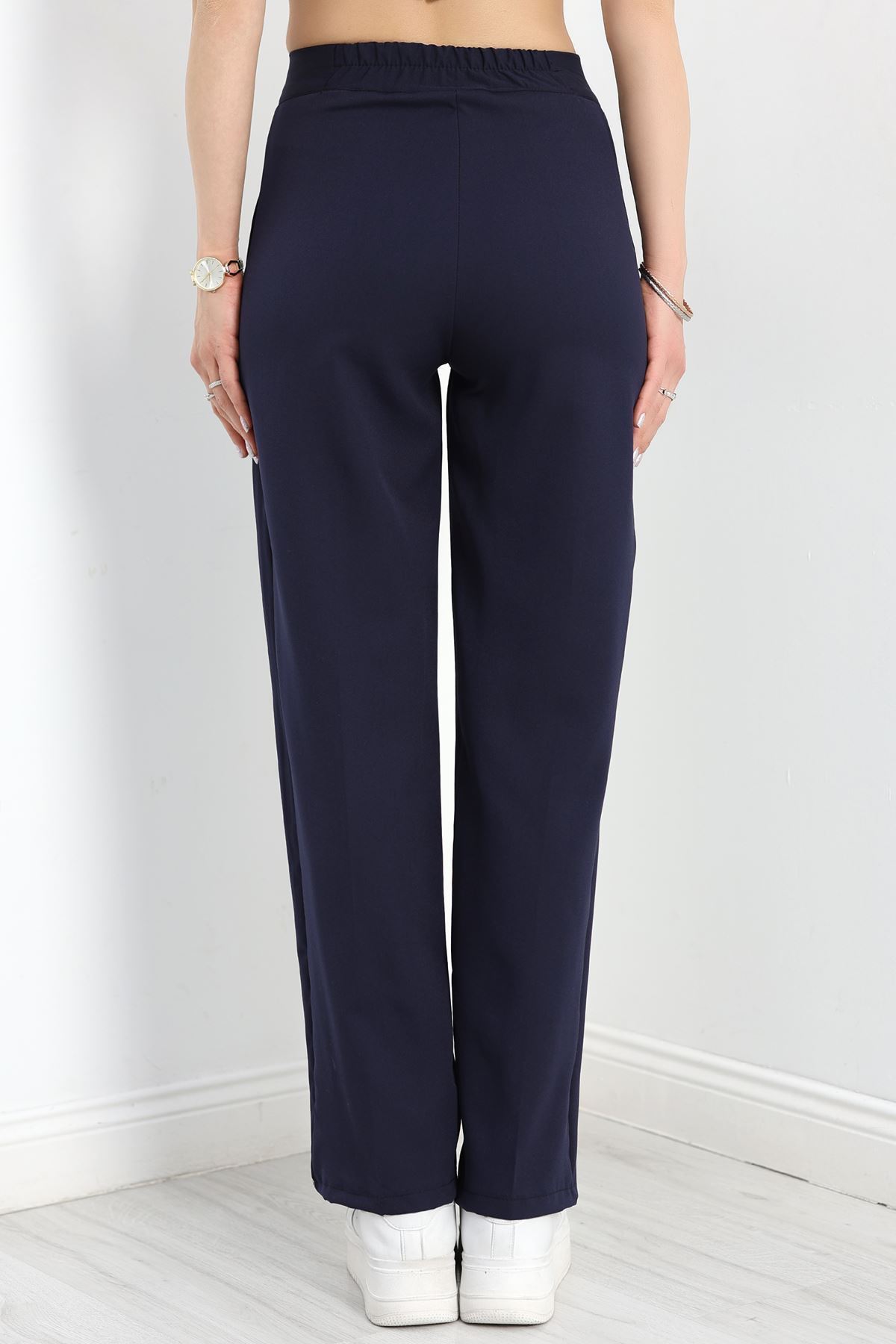 Bel Lastikli Palazzo Pantolon Lacivert - 30388.1397.