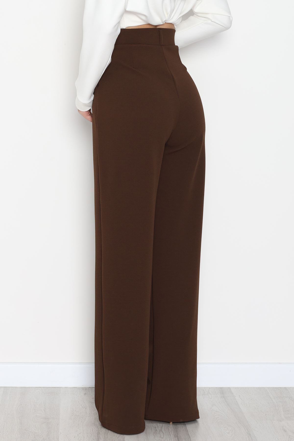 Pileli Palazzo Pantolon Acıkahve - 51047.1999.