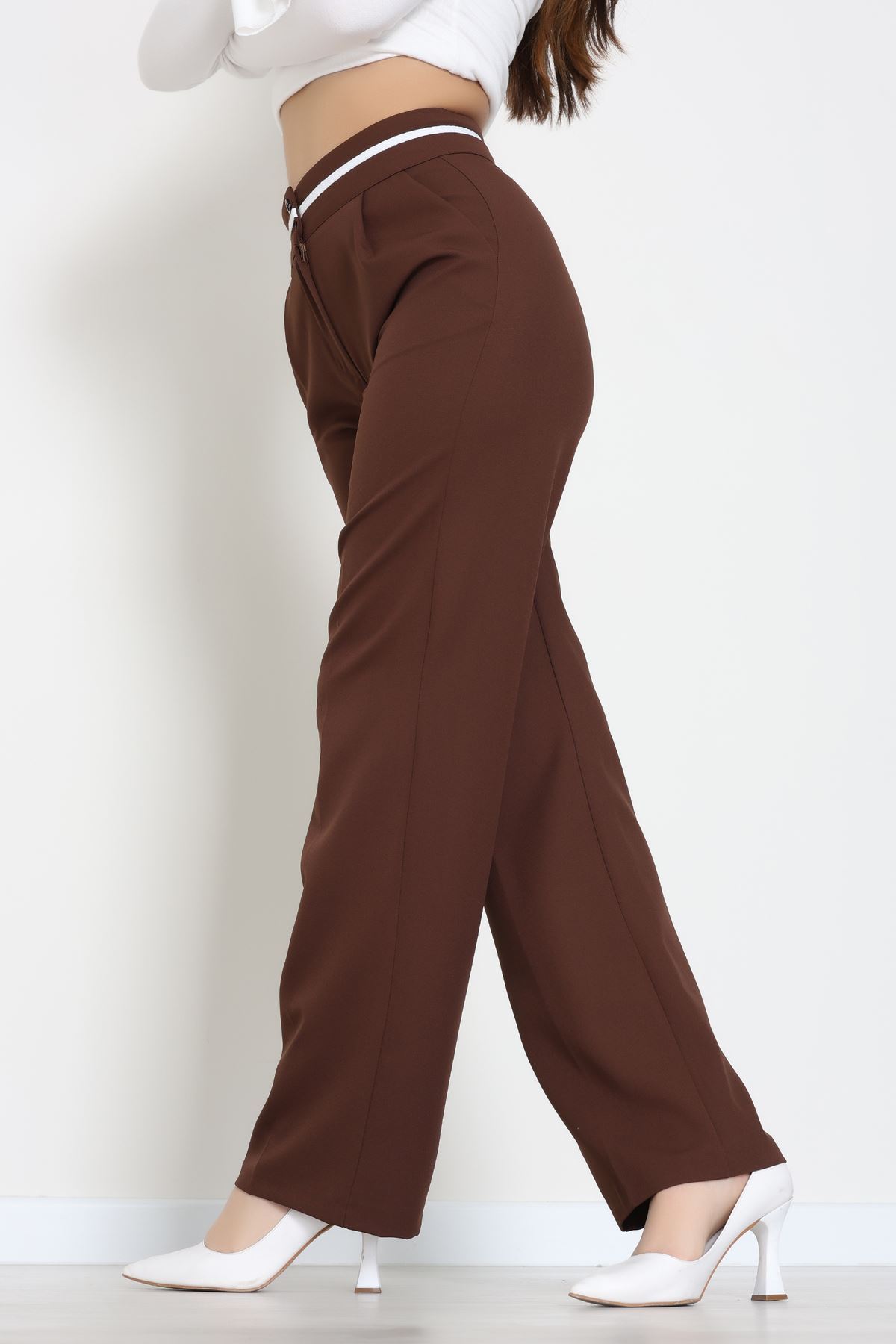 Ekstraforlu Palazzo Pantolon Kahve1 - 50054.1920.