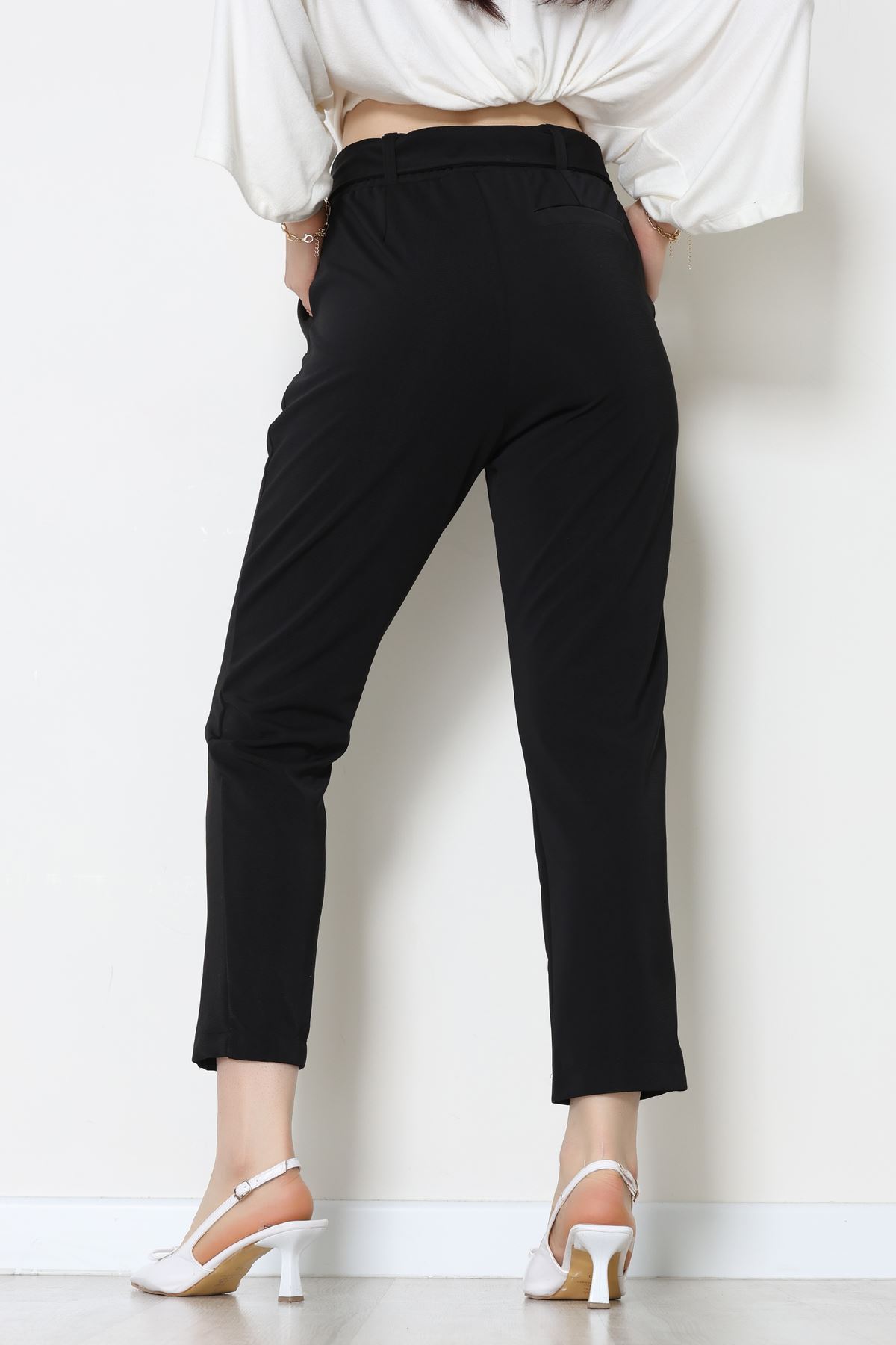 Ottoman Kuşaklı Pantolon Siyah - 1824.2126.