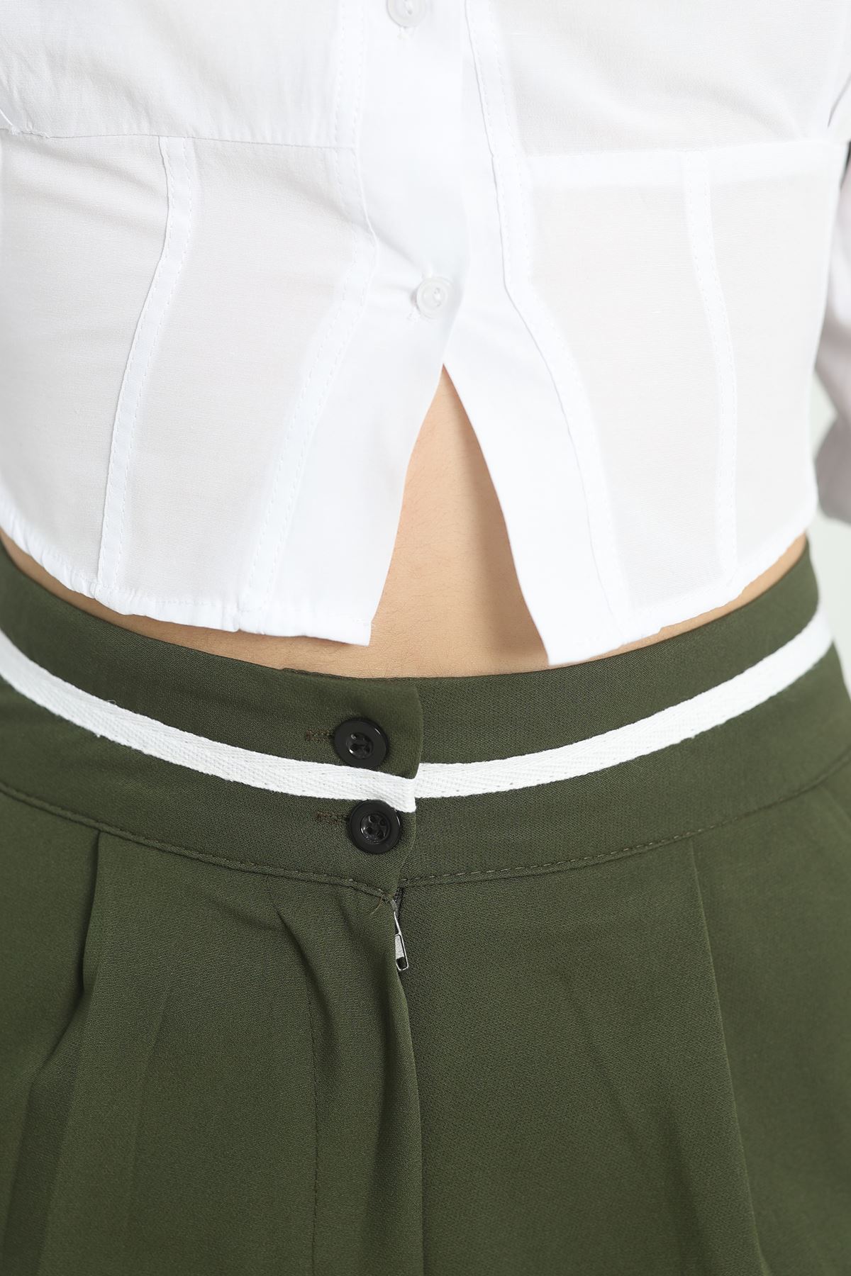 Tek Pile Ekstraforlu Palazzo Pantolon Mint - 50054.1920.