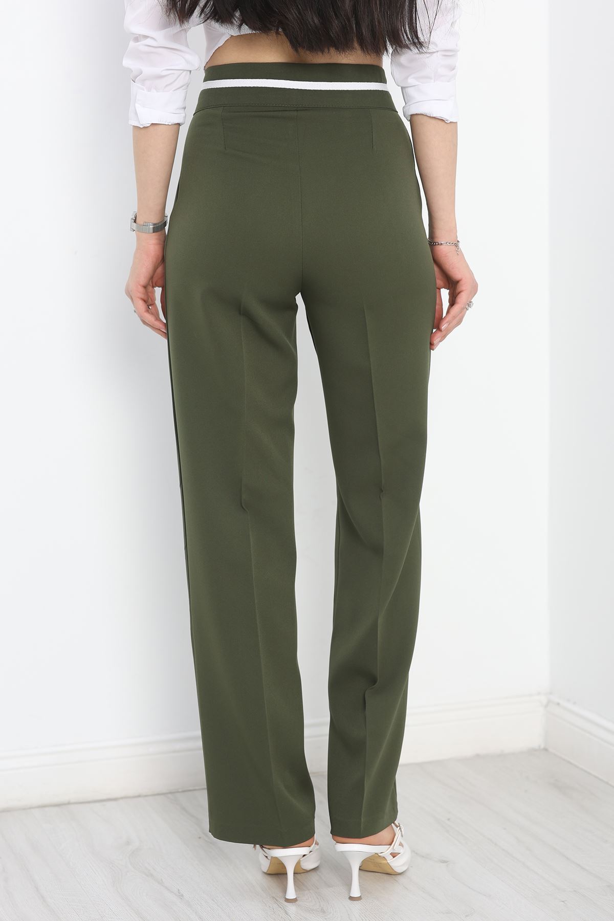 Tek Pile Ekstraforlu Palazzo Pantolon Mint - 50054.1920.