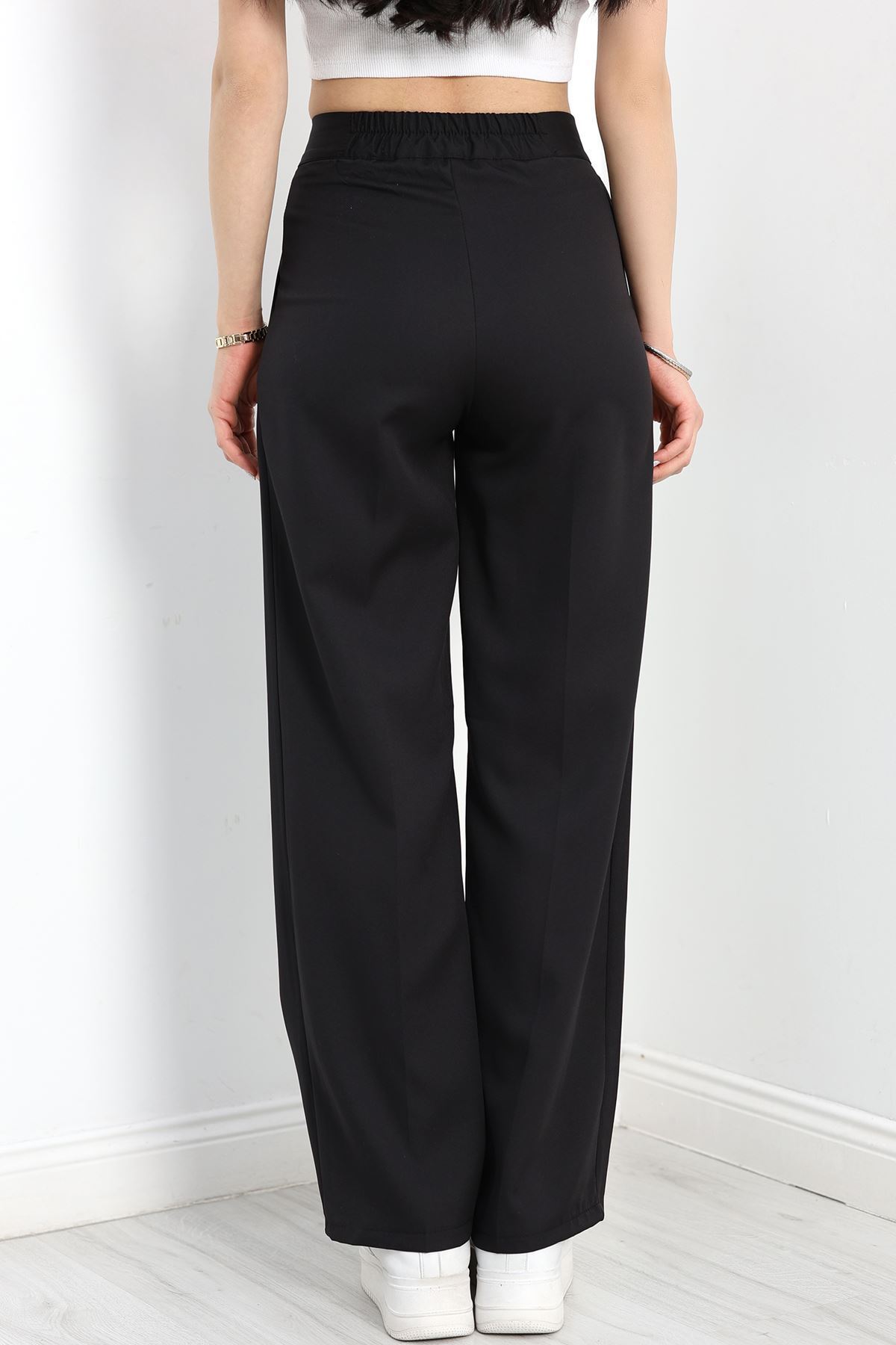 Bel Lastikli Palazzo Pantolon Siyah - 30388.1397.
