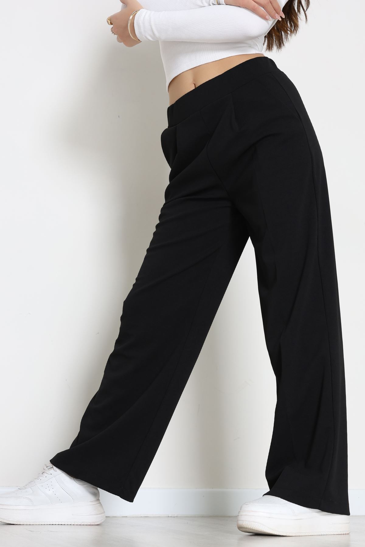 İthal Scuba Krep Lastikli Pantolon Siyah - 51234.1397.