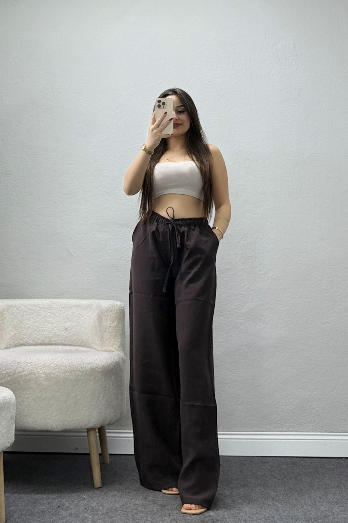 Soft Touch Dokuma Modal Pantolon Kahve - 30810.1837.