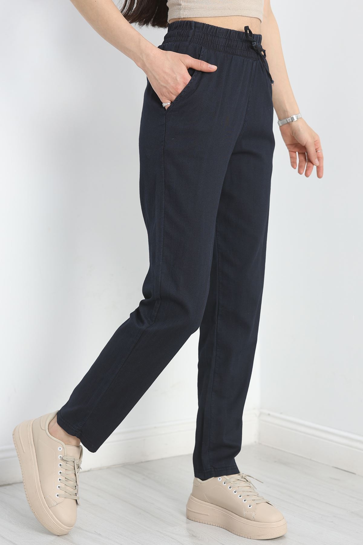 Bel Lastikli Pantolon Lacivert - 40744.1431.
