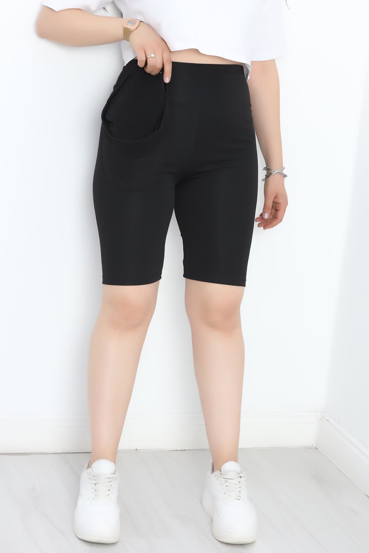 Büyük Beden Dalgıç Biker Tayt Siyah - 50354.1098.