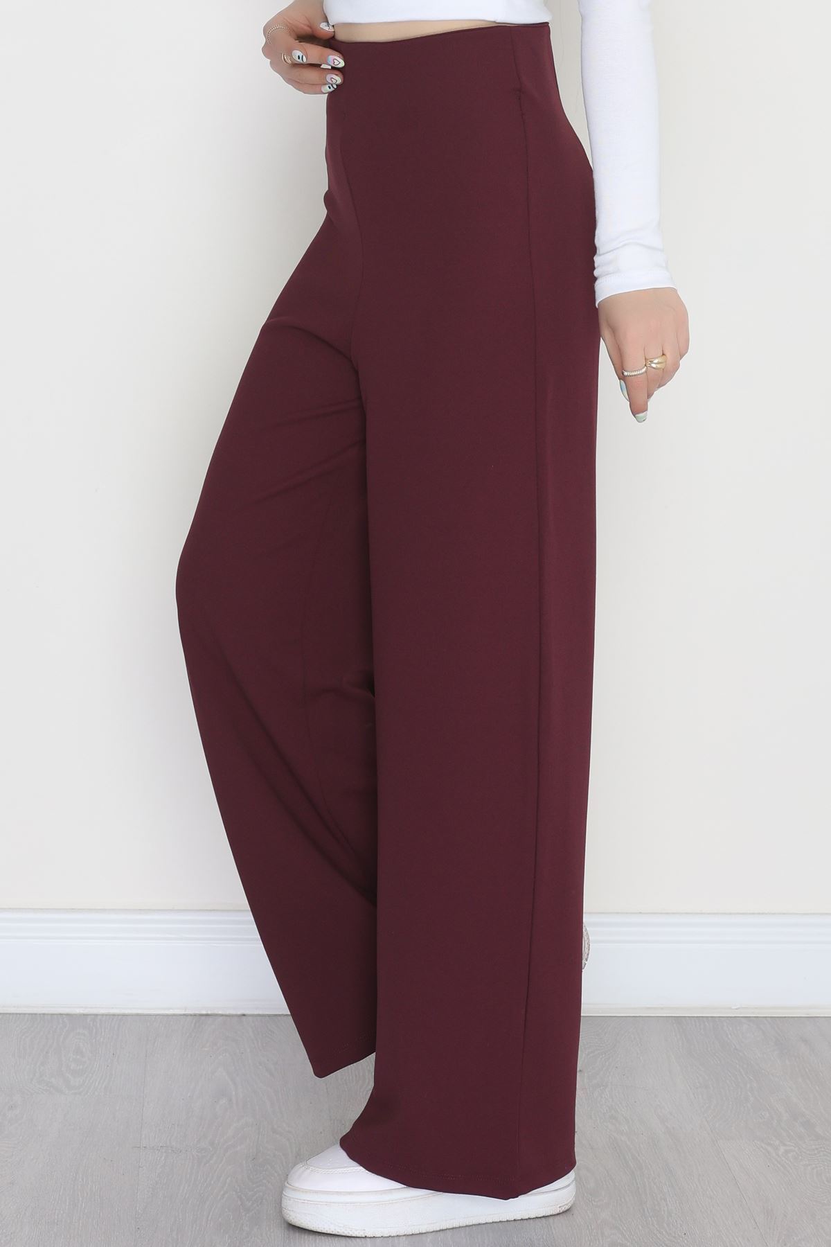 Full Likra İthal Krep Yandan Fermuarlı Pantolon Sumak - 90161.1837.