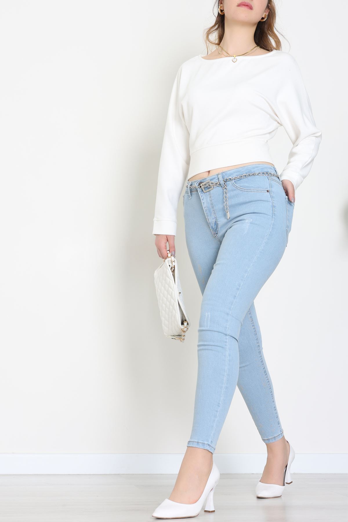 Dar Paça Kot Pantolon Açıkmavi - 42901.2128.