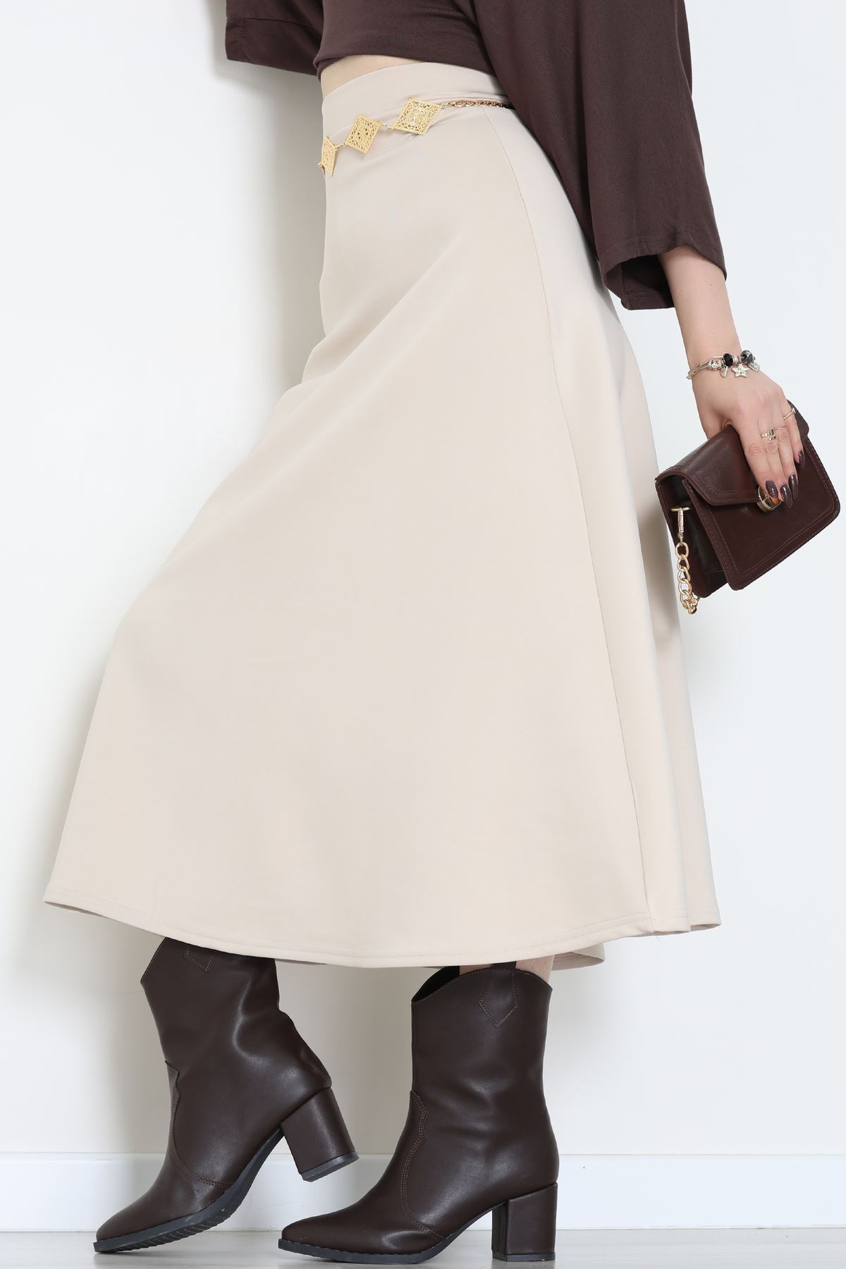 Scuba Kumaş Çan Etek Ekru - 51231.1567.