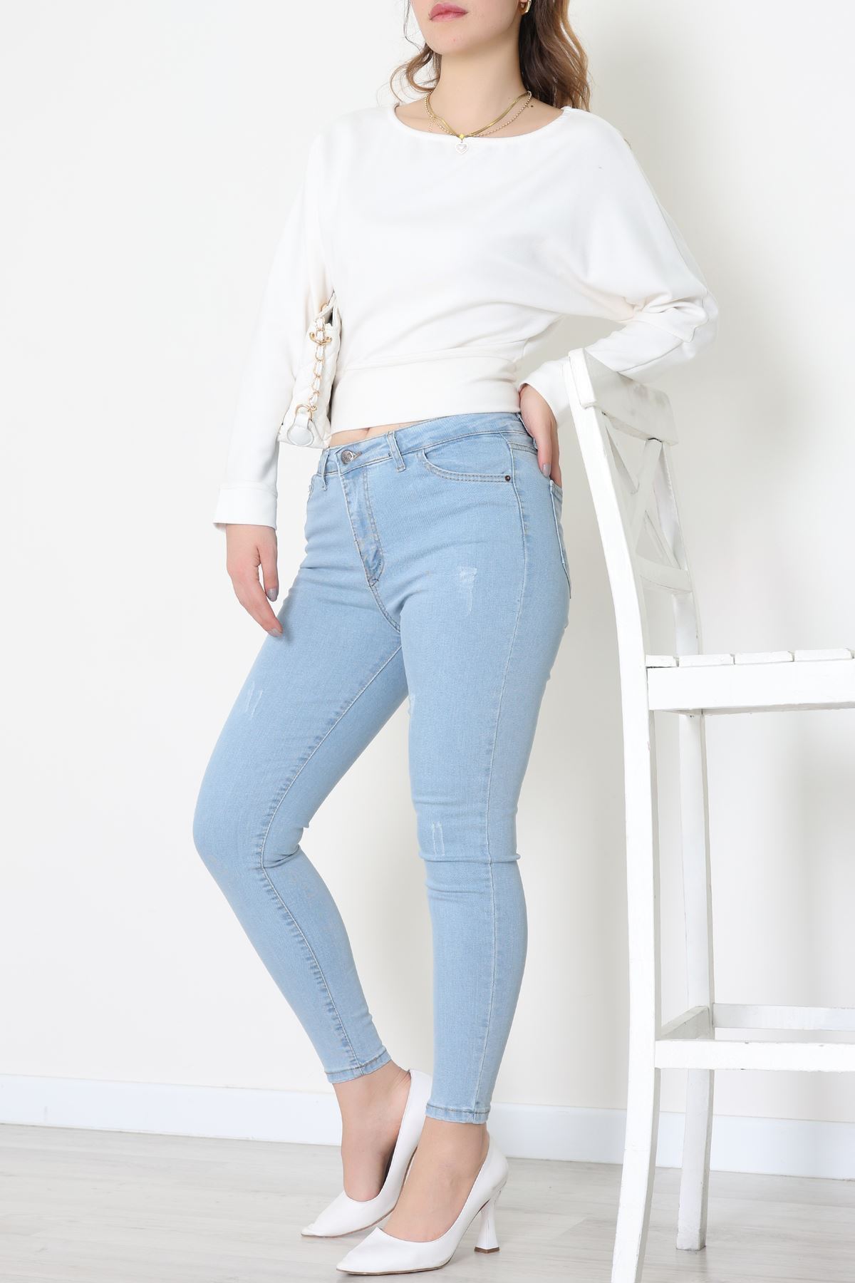 Dar Paça Kot Pantolon Açıkmavi - 42901.2128.