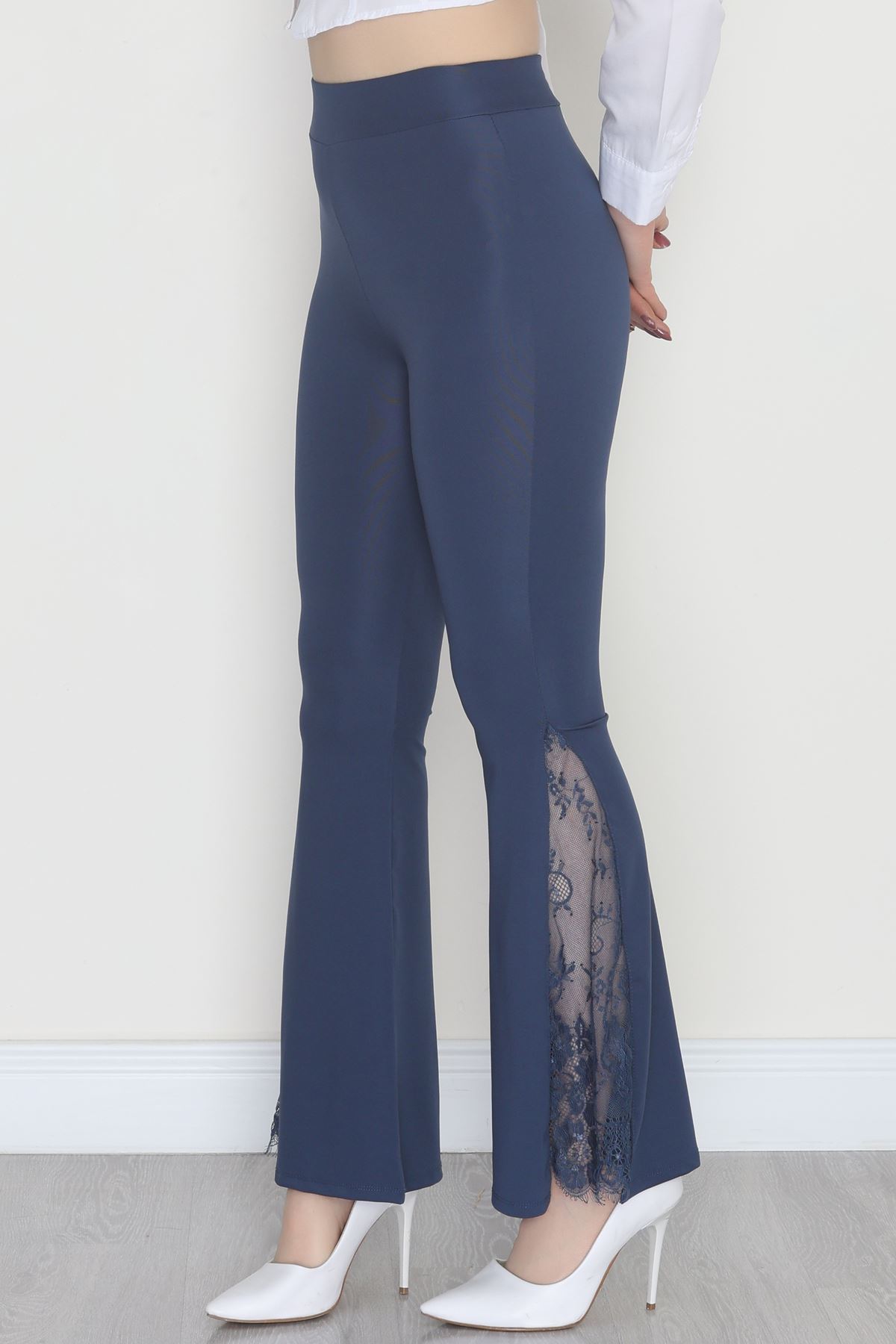 Tüllü İspanyol Paça Tayt İndigo - 50886.1905.