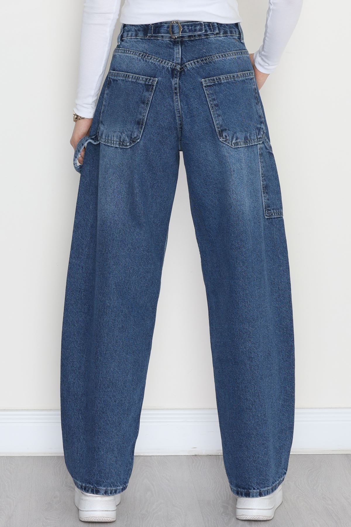 Carpenter Detaylı Baggy Kot Pantolon Lacivert - 40087.1184.