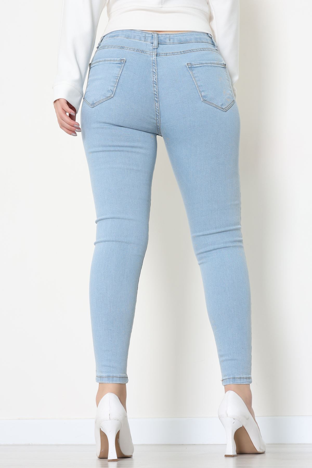 Dar Paça Kot Pantolon Açıkmavi - 42901.2128.