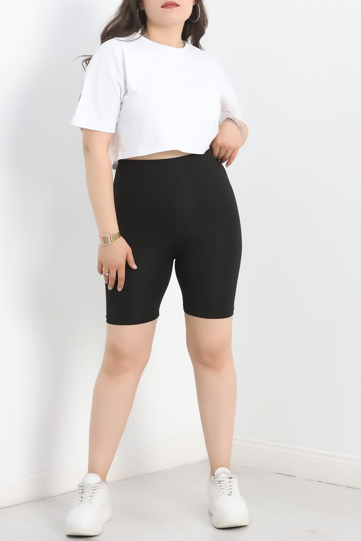 Büyük Beden Dalgıç Biker Tayt Siyah - 50352.1098.