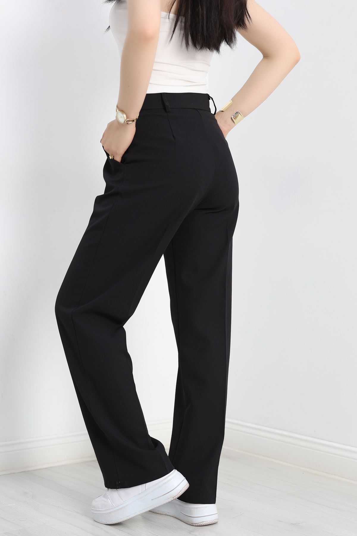 Tek Düğme Palazzo Pantolon Siyah - 90022.1397.