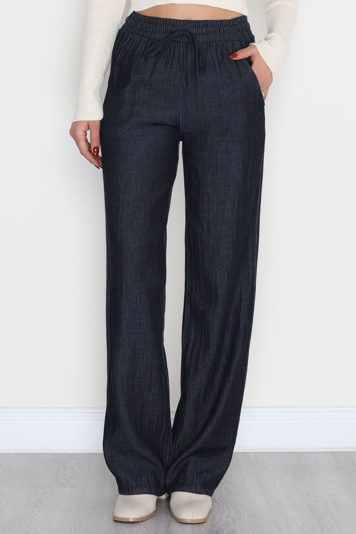 Kırışık Efektli Tensel Pantolon Koyumavi1 - 42439.1431.