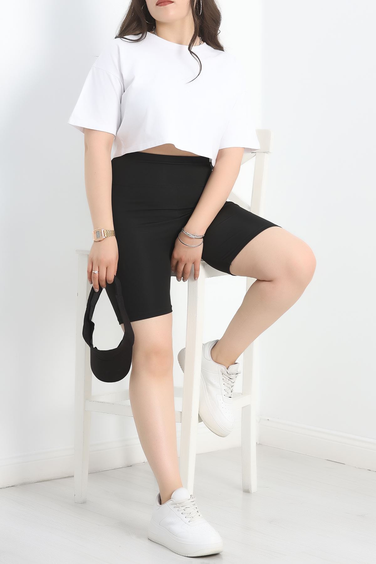 Büyük Beden Dalgıç Biker Tayt Siyah - 50352.1098.