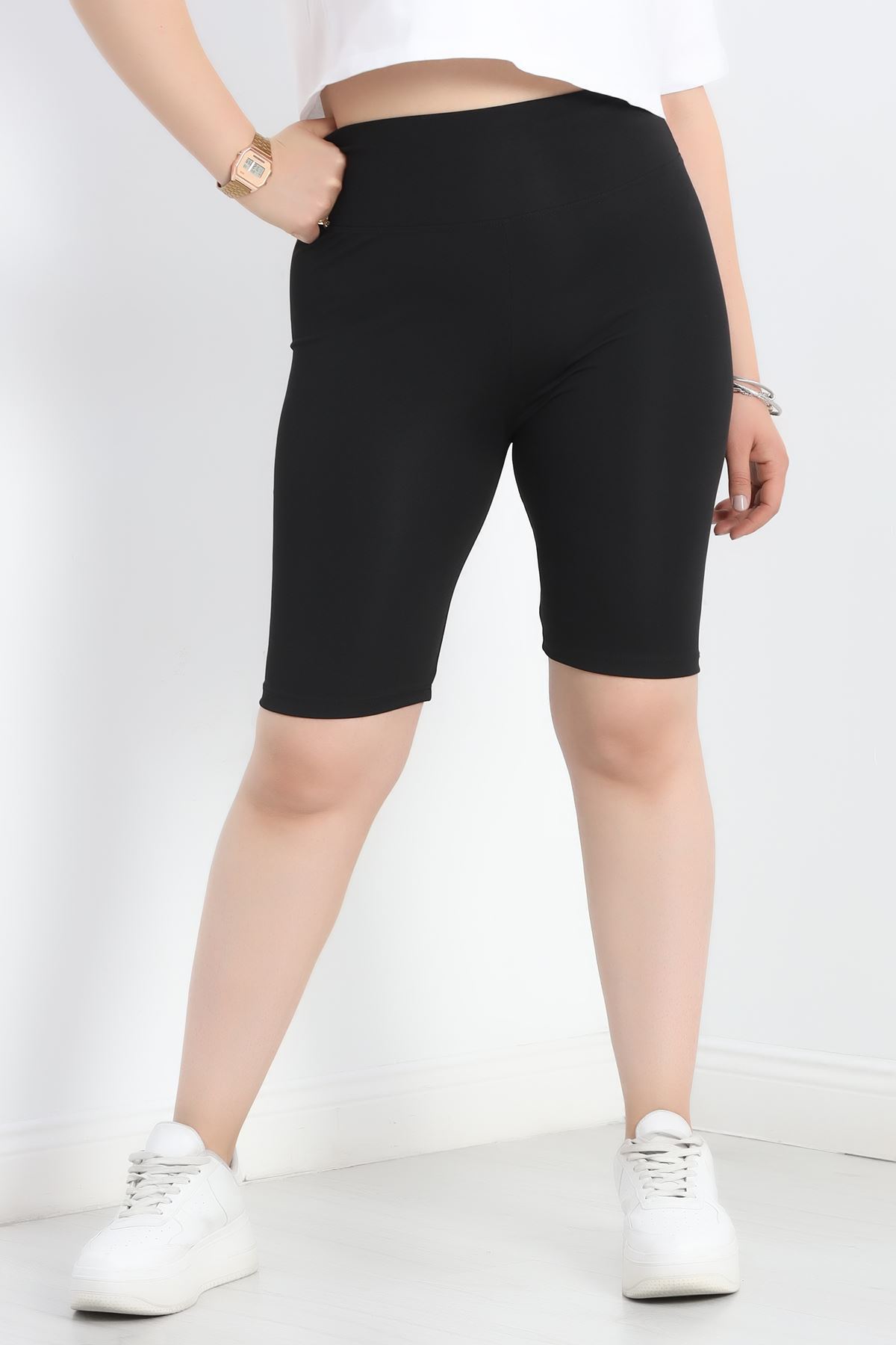 Büyük Beden Dalgıç Biker Tayt Siyah - 50354.1098.