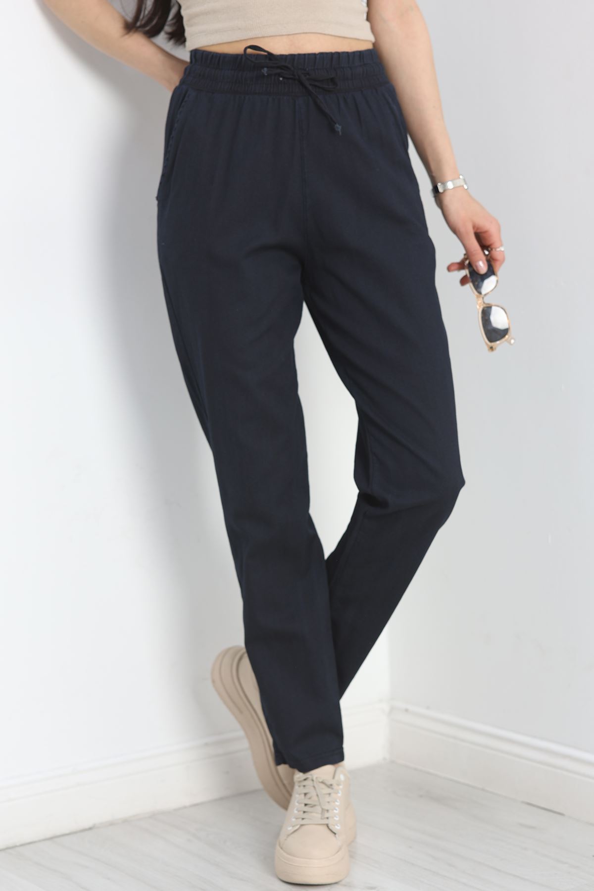 Bel Lastikli Pantolon Lacivert - 40744.1431.