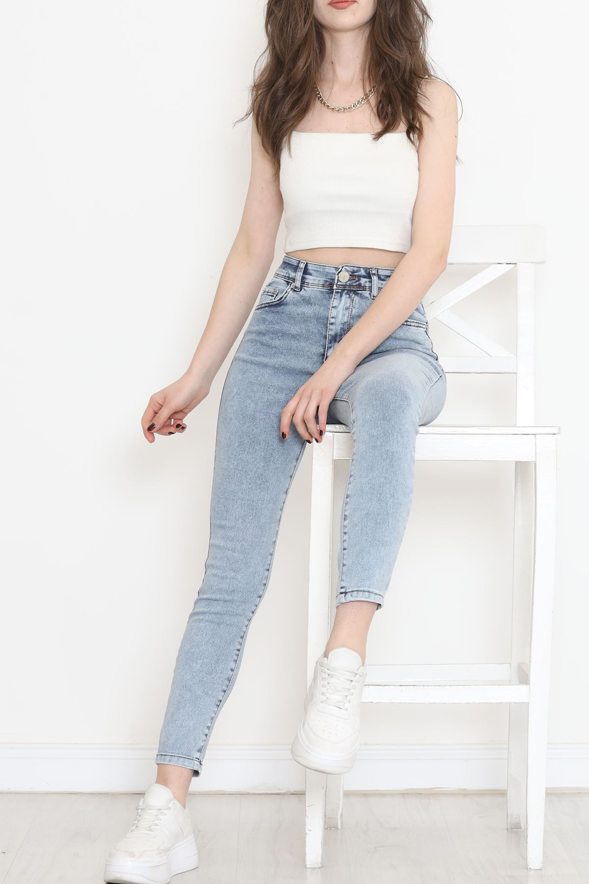 Dar Paça Kot Pantolon Mavi - 15853.1431.