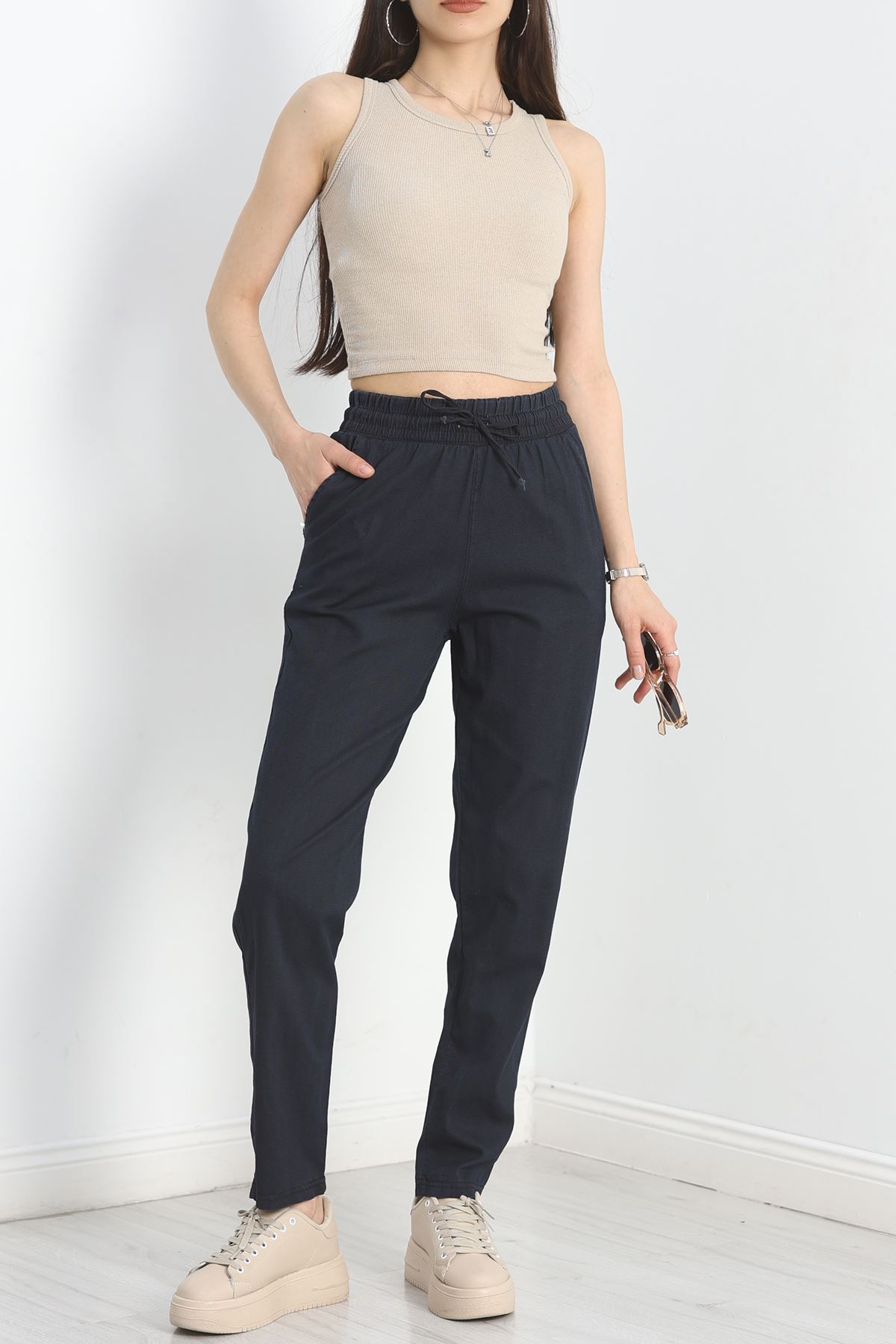 Bel Lastikli Pantolon Lacivert - 40744.1431.