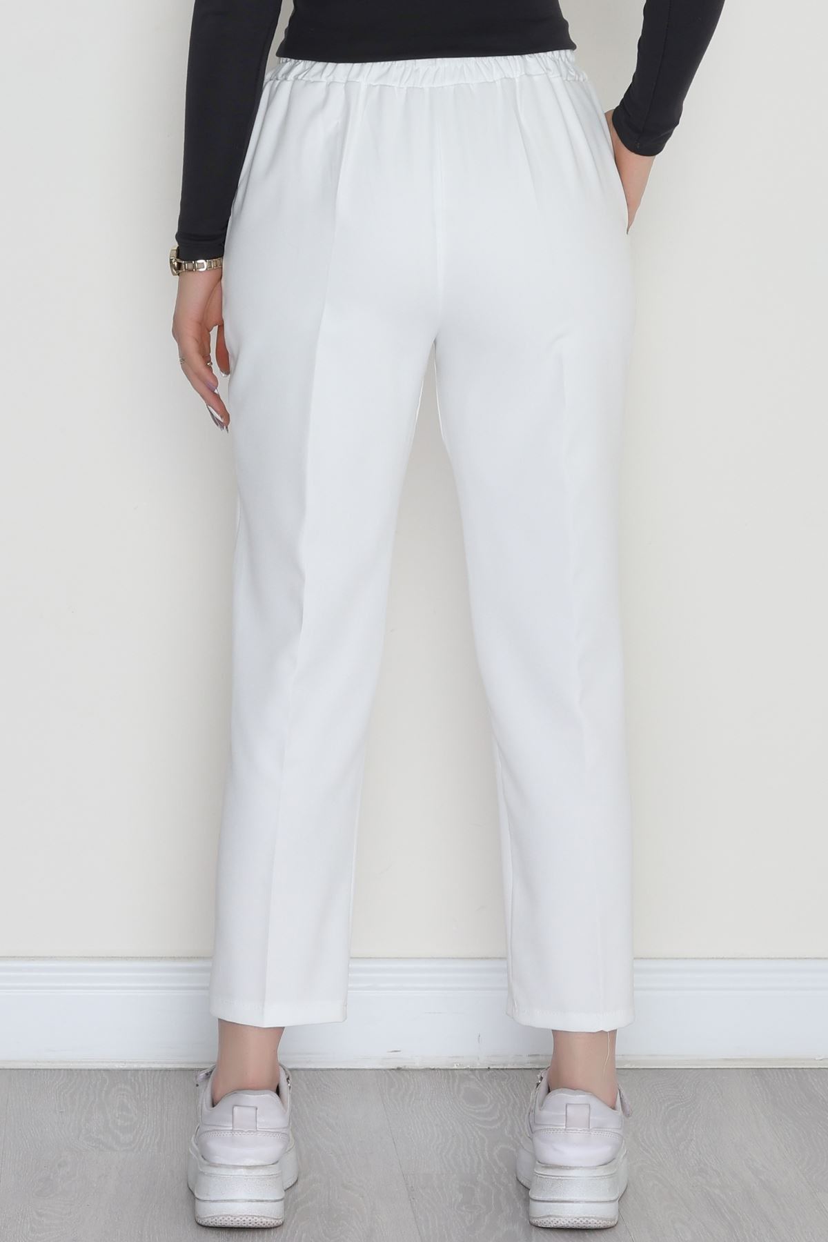 Dabıl Bağcıklı Pantolon Ekru - 20138.1884.