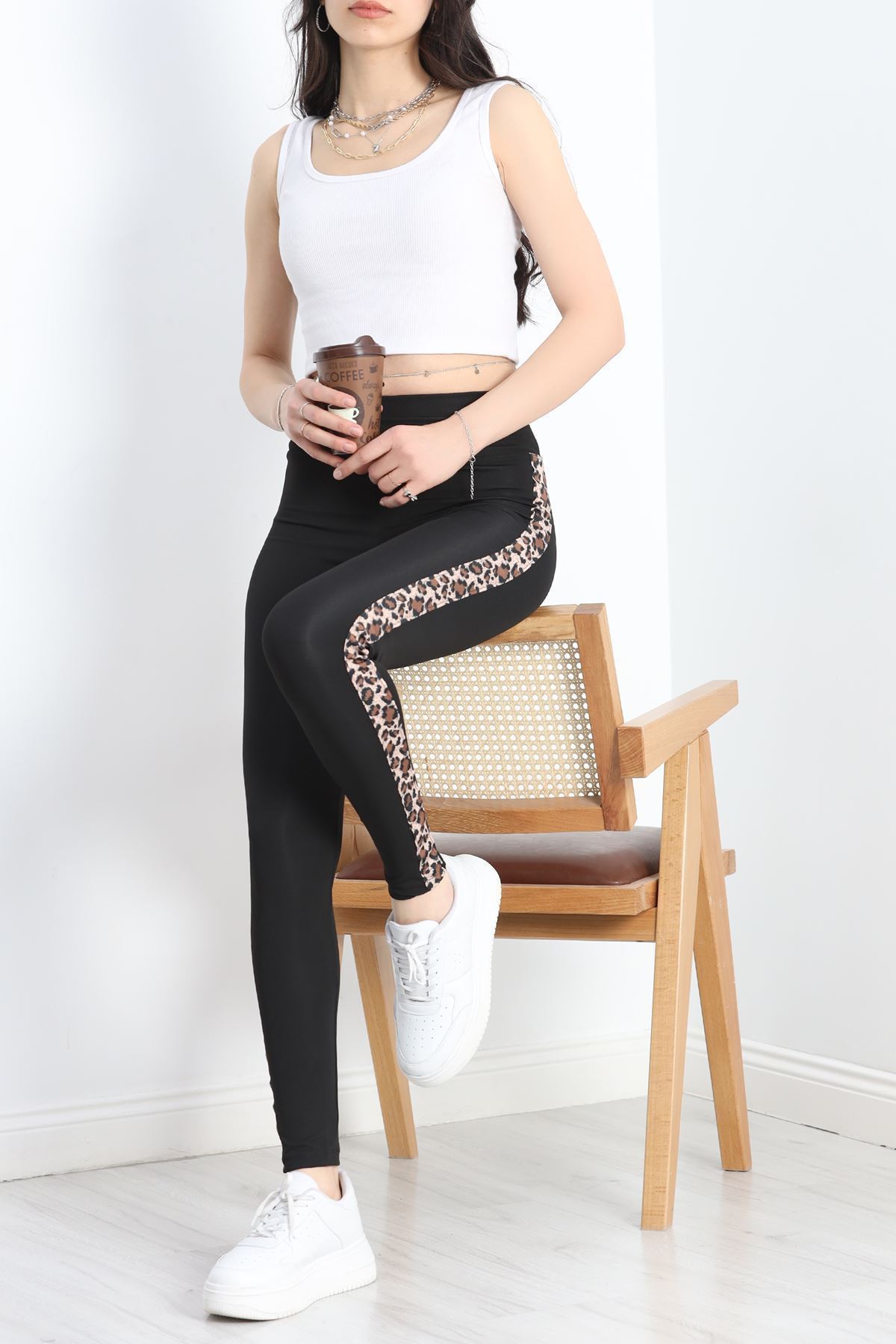 Şeritli Dalgıç Tayt Siyah - 50069.1098.