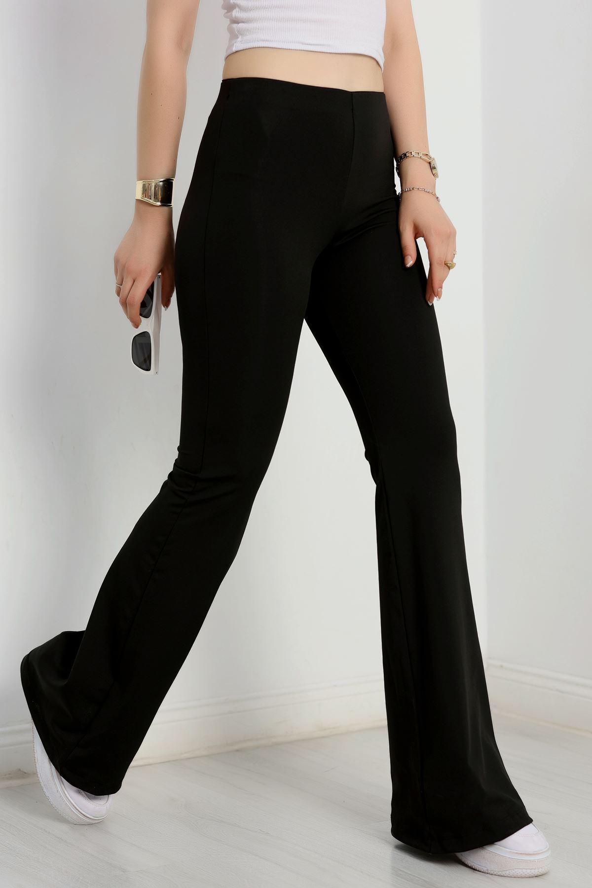 Full Likra Krep İspanyol Tayt Siyah - 50752.1919.