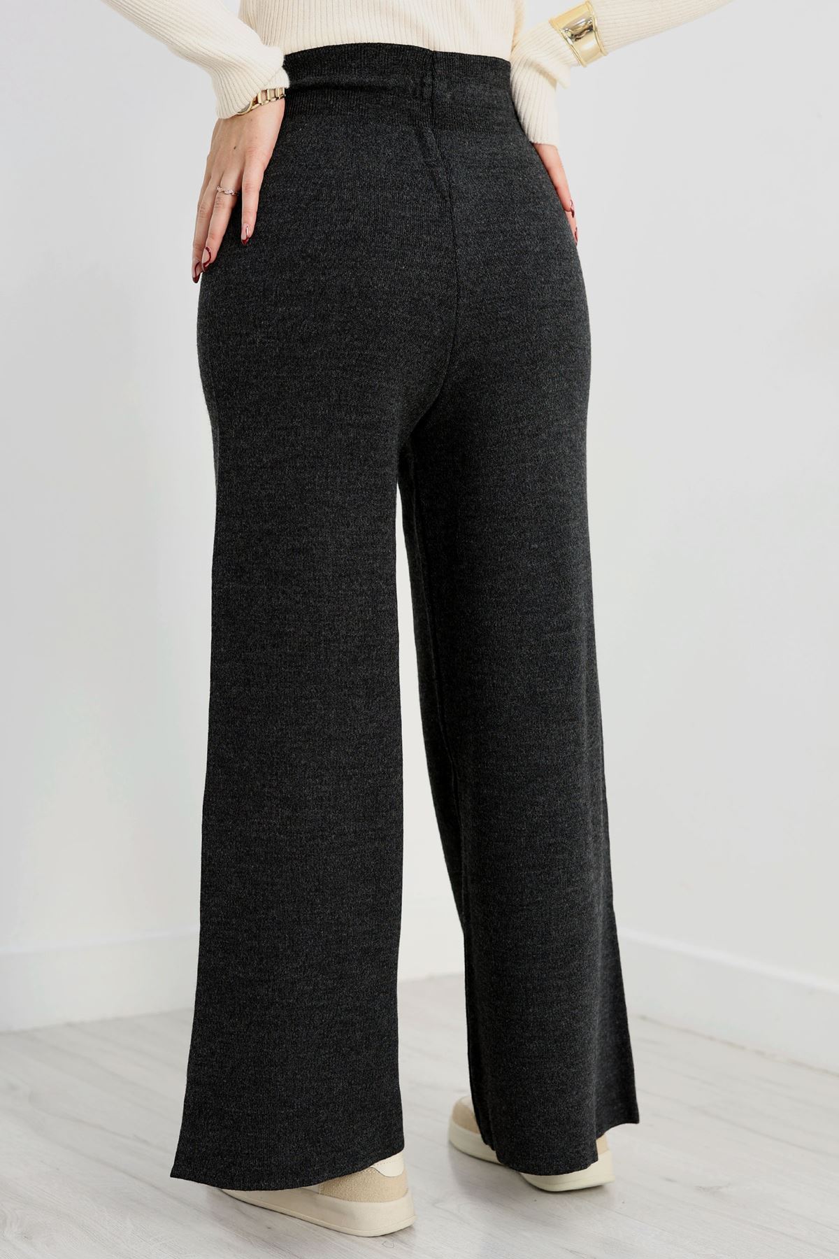 Bağcıklı Triko Pantolon Antrasit - 2251.1765.