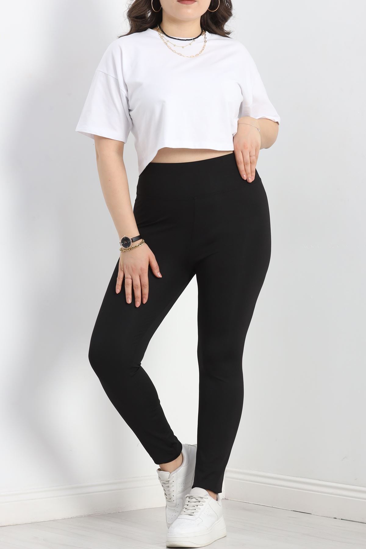 Bel Yazılı Battal Dalgıç Tayt Siyah - 50073.1098.