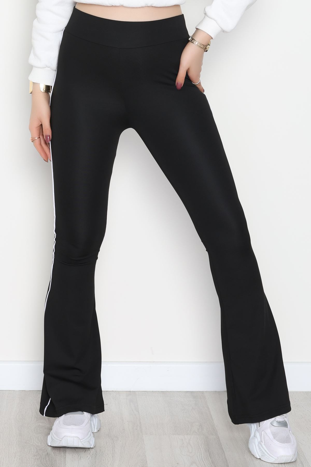 Biyeli İspanyol Paça Dalgıç Tayt Siyah - 52083.1098.