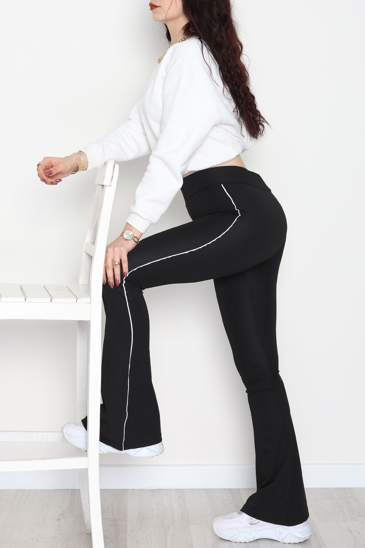 Biyeli İspanyol Paça Dalgıç Tayt Siyah - 52083.1098.