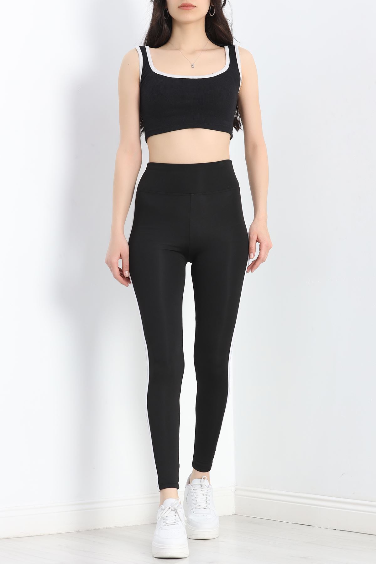 Çift Şeritli Dalgıç Tayt Siyah - 50067.1098.