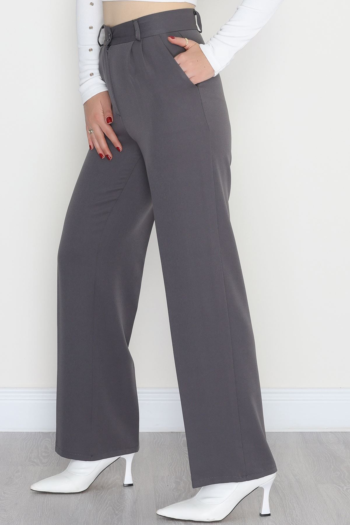 Tek Düğme Palazzo Pantolon Dumangri - 90022.1397.