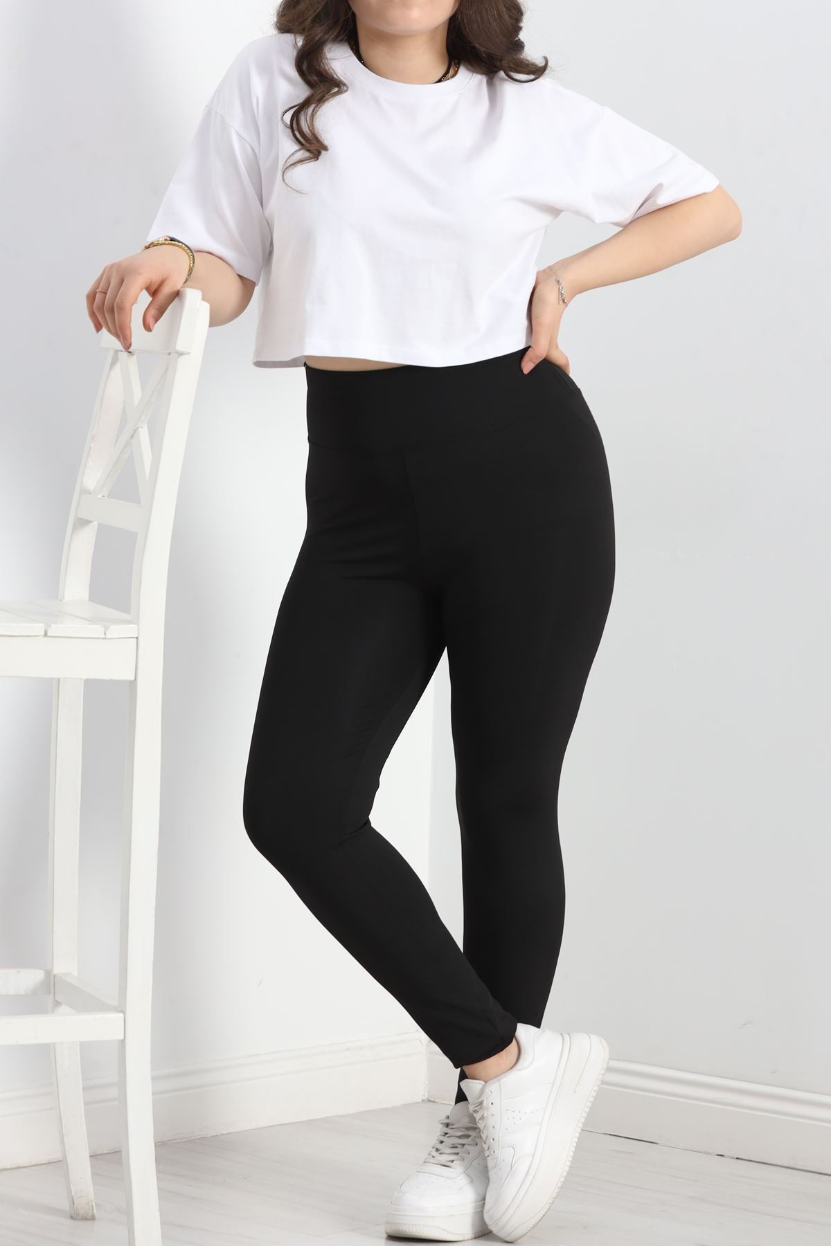 Bel Yazılı Battal Dalgıç Tayt Siyah - 50073.1098.