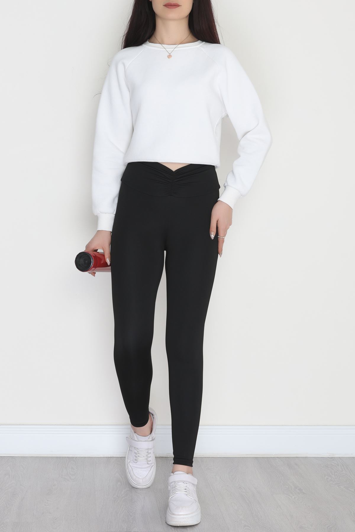 Beli Büzgülü Dalgıç Tayt Siyah - 52012.1005.