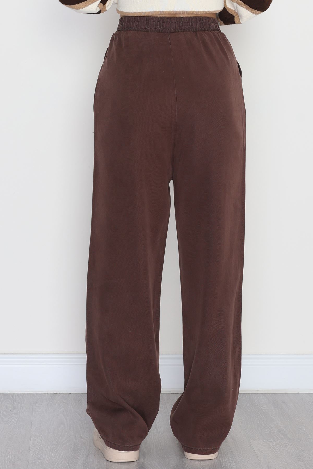 Lastikli Palazzo Gabardin Kot Pantolon Kahve - 31559.2088.