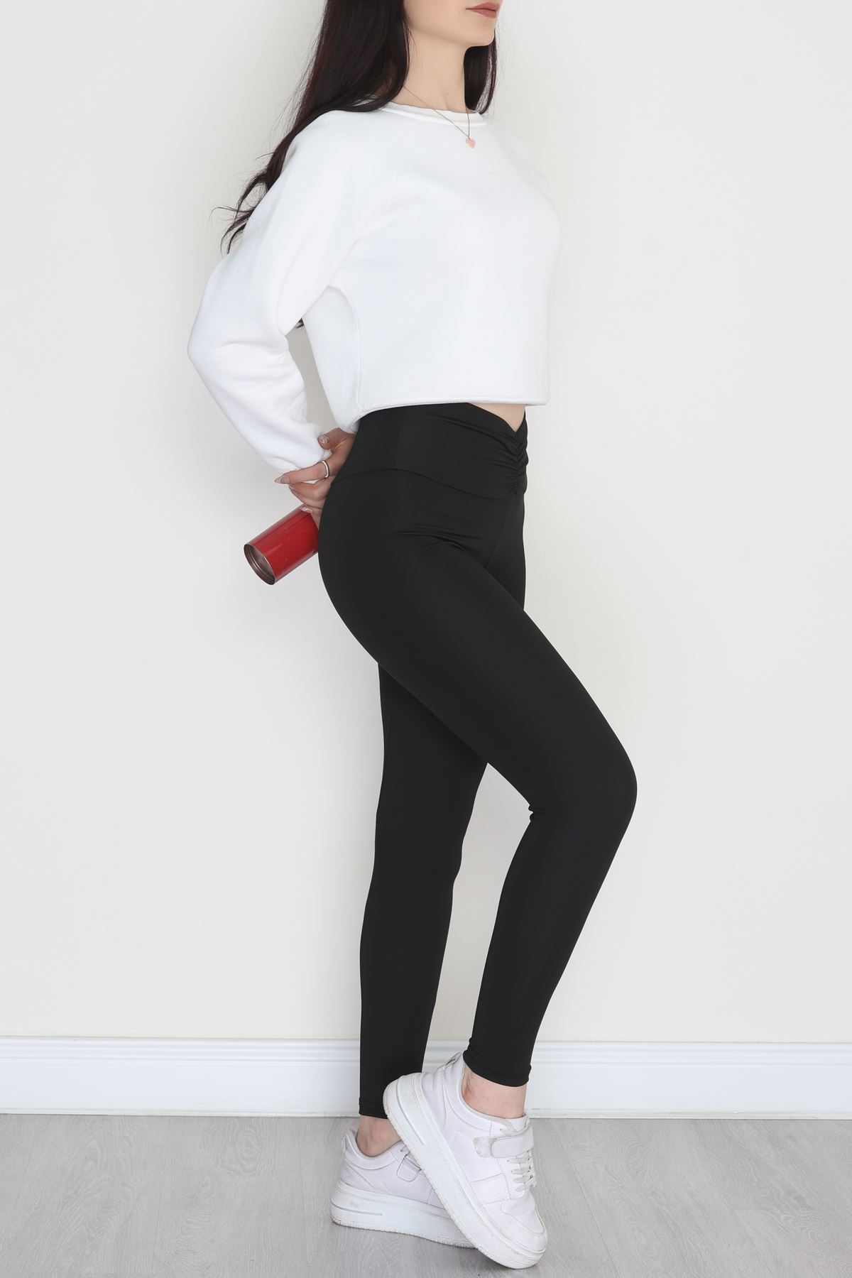 Beli Büzgülü Dalgıç Tayt Siyah - 52012.1005.