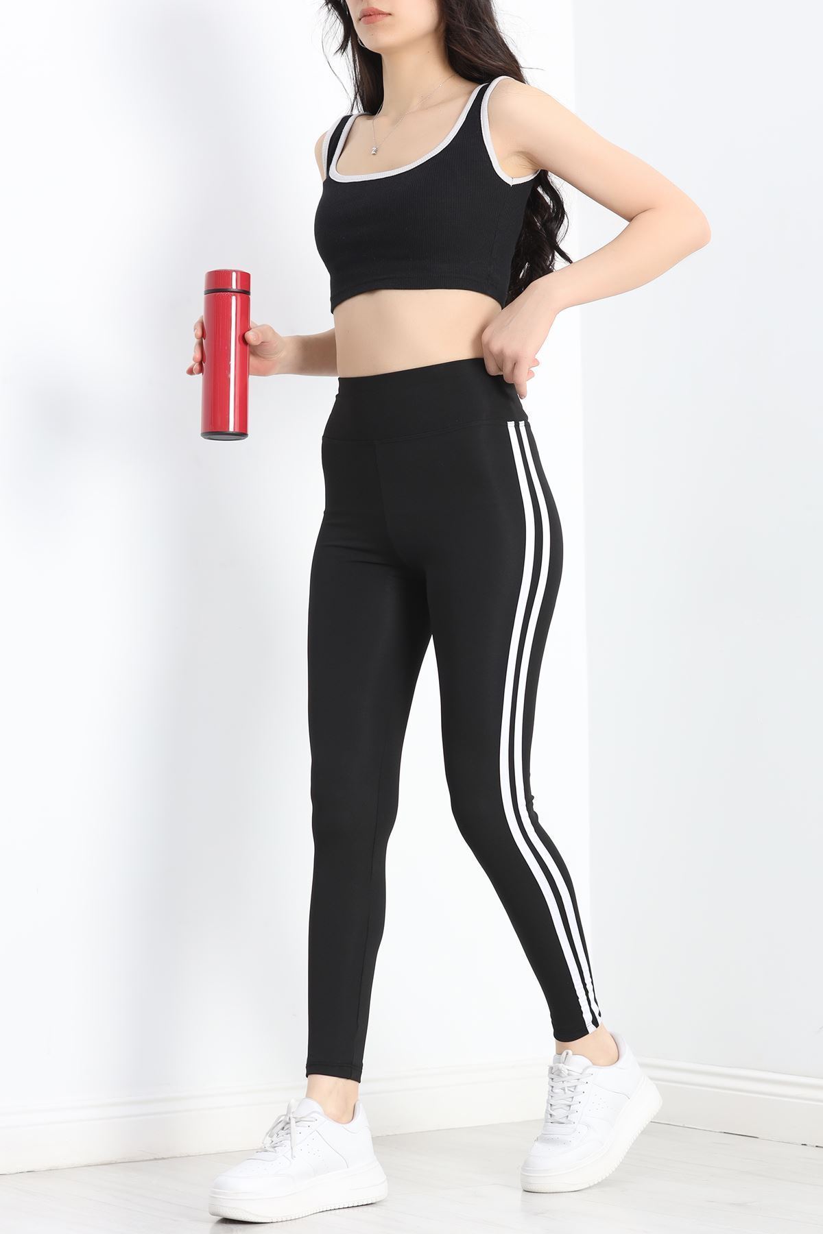 Çift Şeritli Dalgıç Tayt Siyah - 50067.1098.