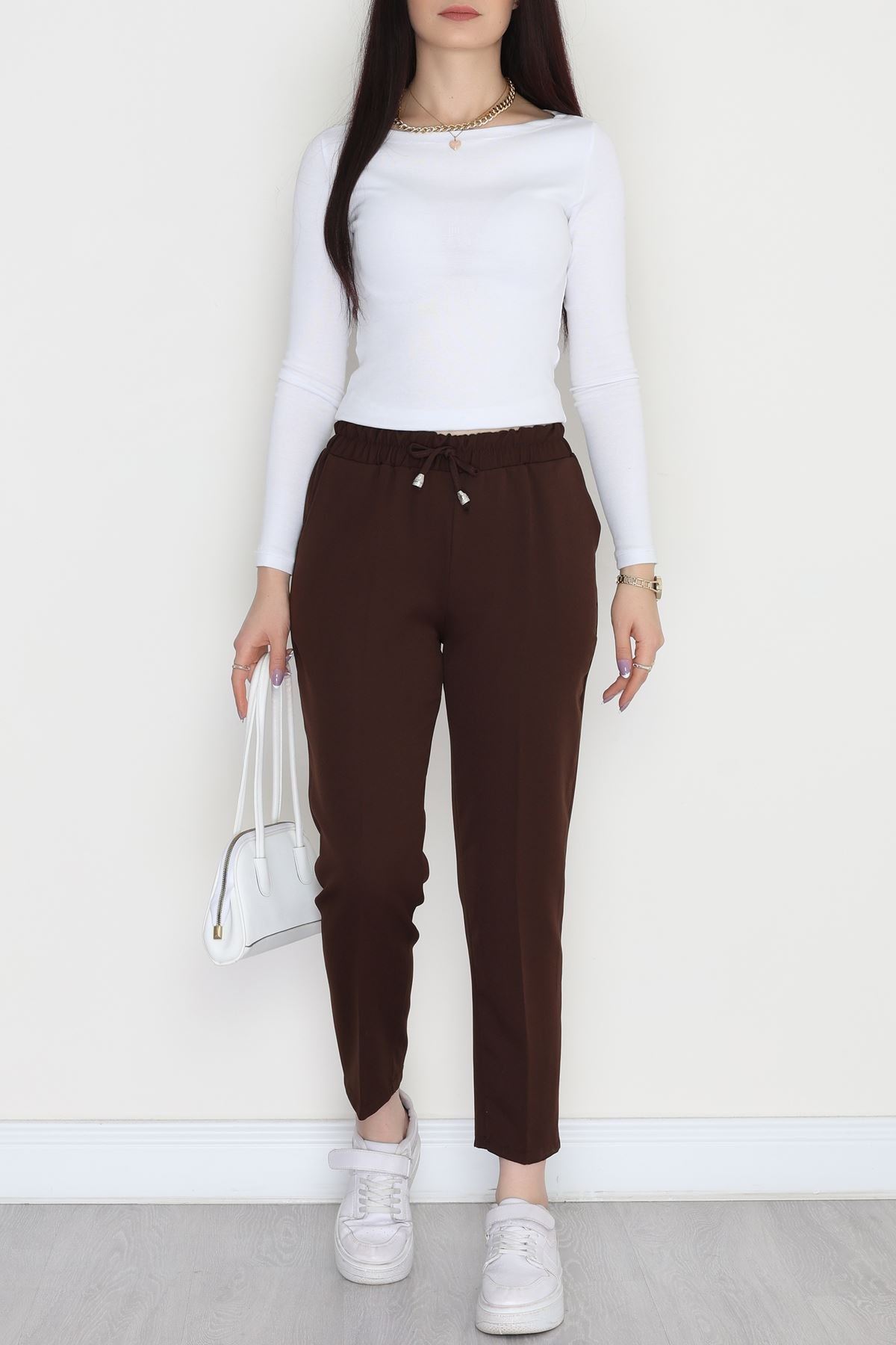Dabıl Bağcıklı Pantolon Acıkahve - 20138.1884.