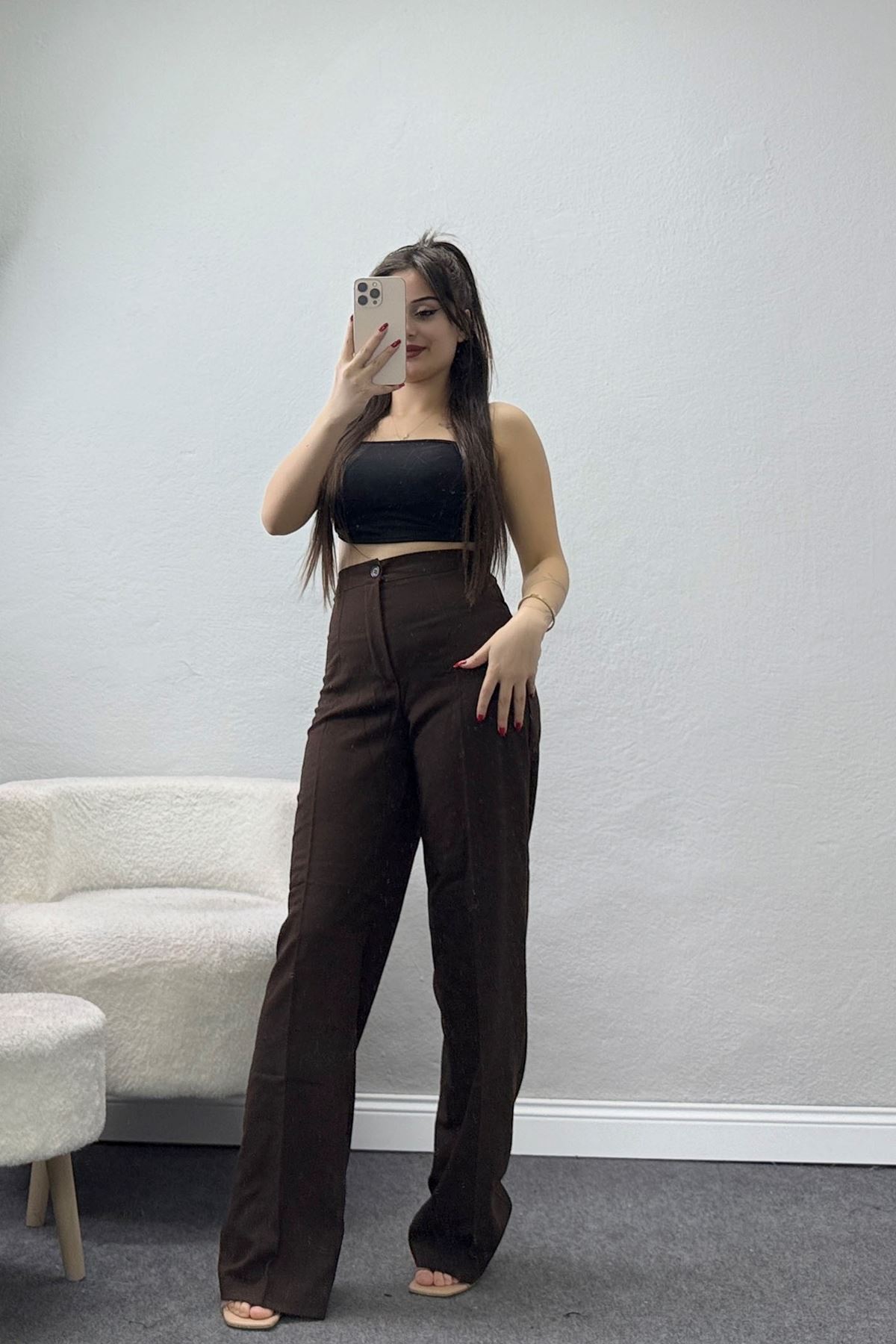 Poliviskon Palazzo Pantolon Acıkahve - 51024.1779.