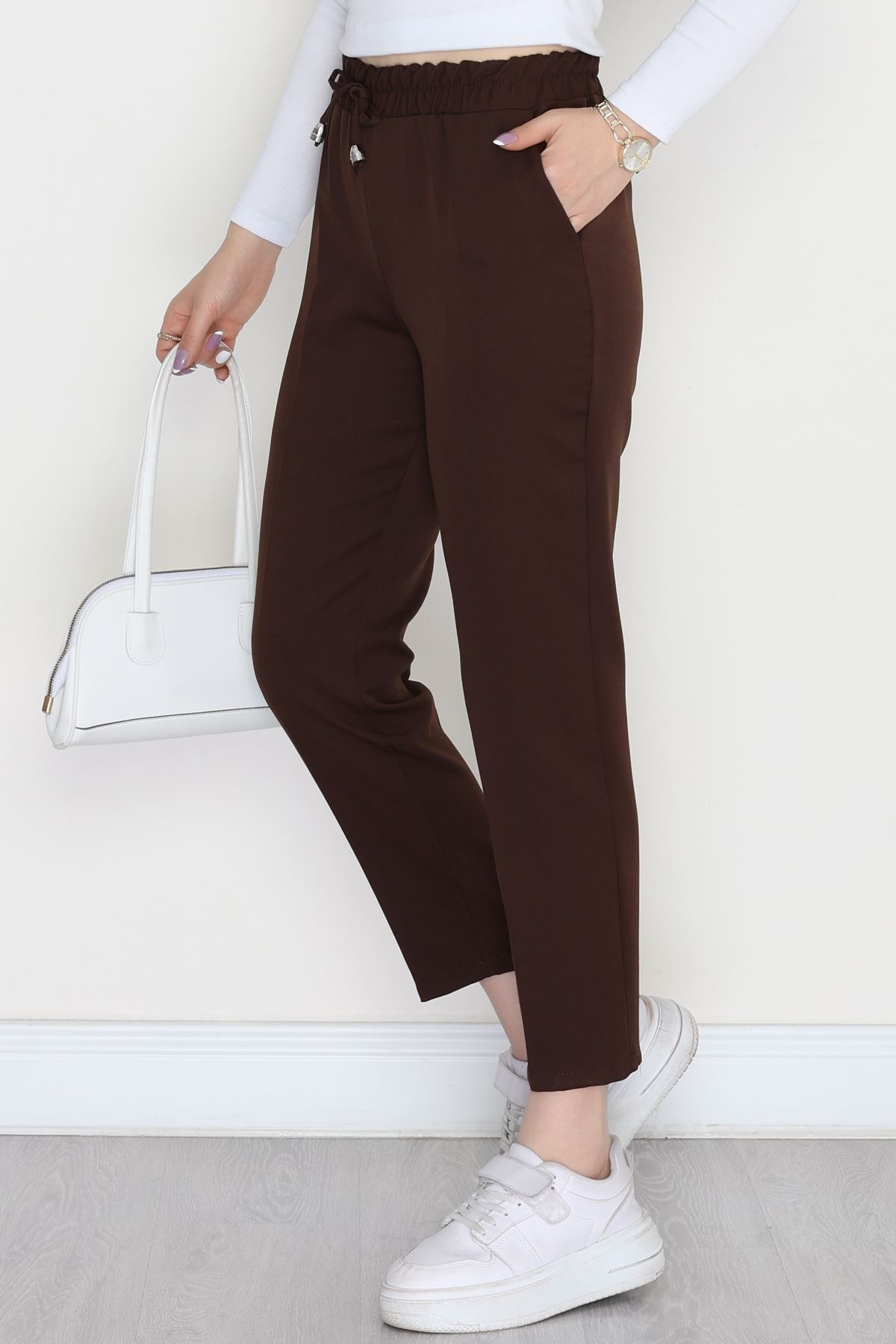 Dabıl Bağcıklı Pantolon Acıkahve - 20138.1884.